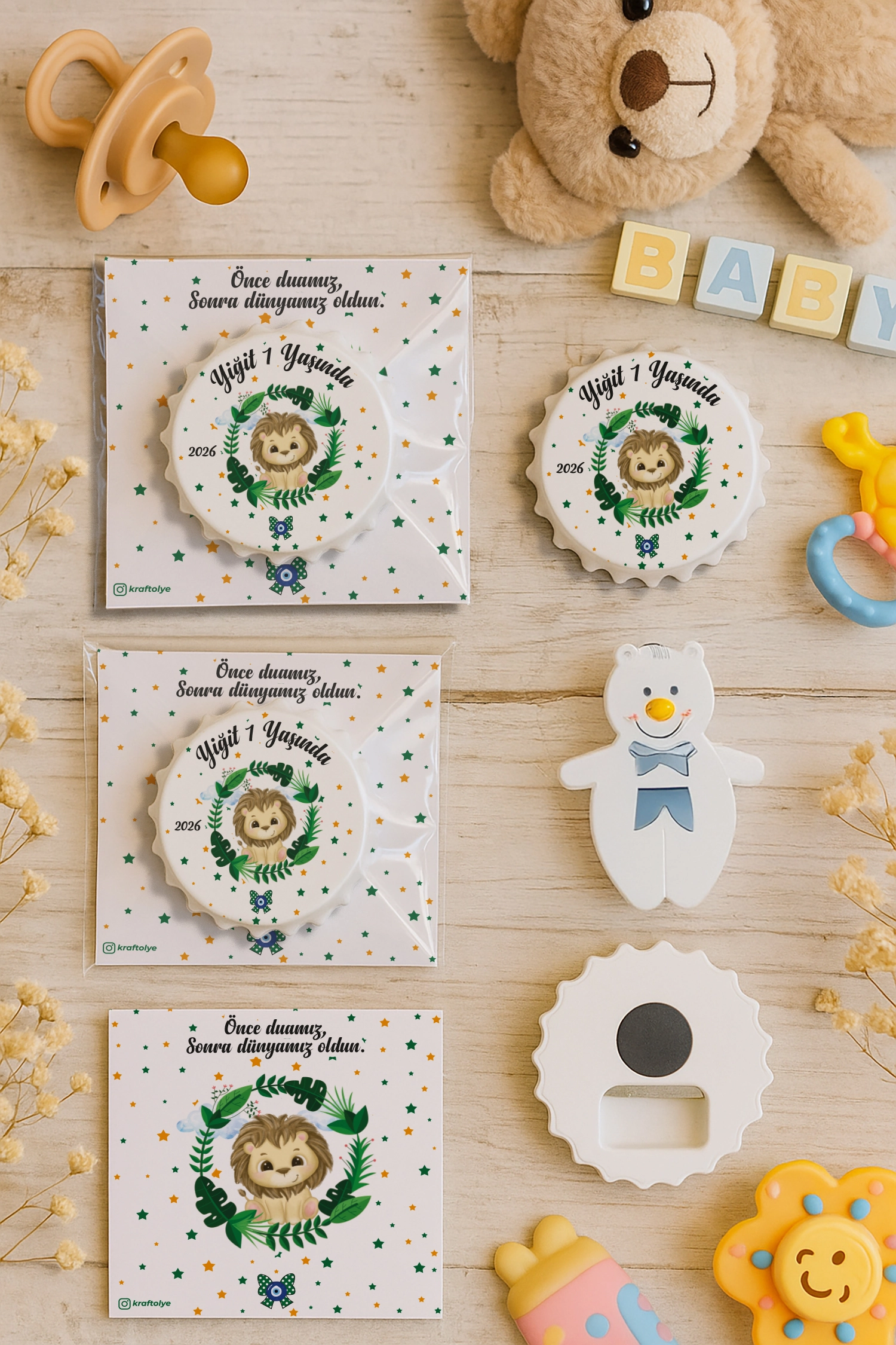 Aslan Temalı Kartlı Kapak Açacak Magnet