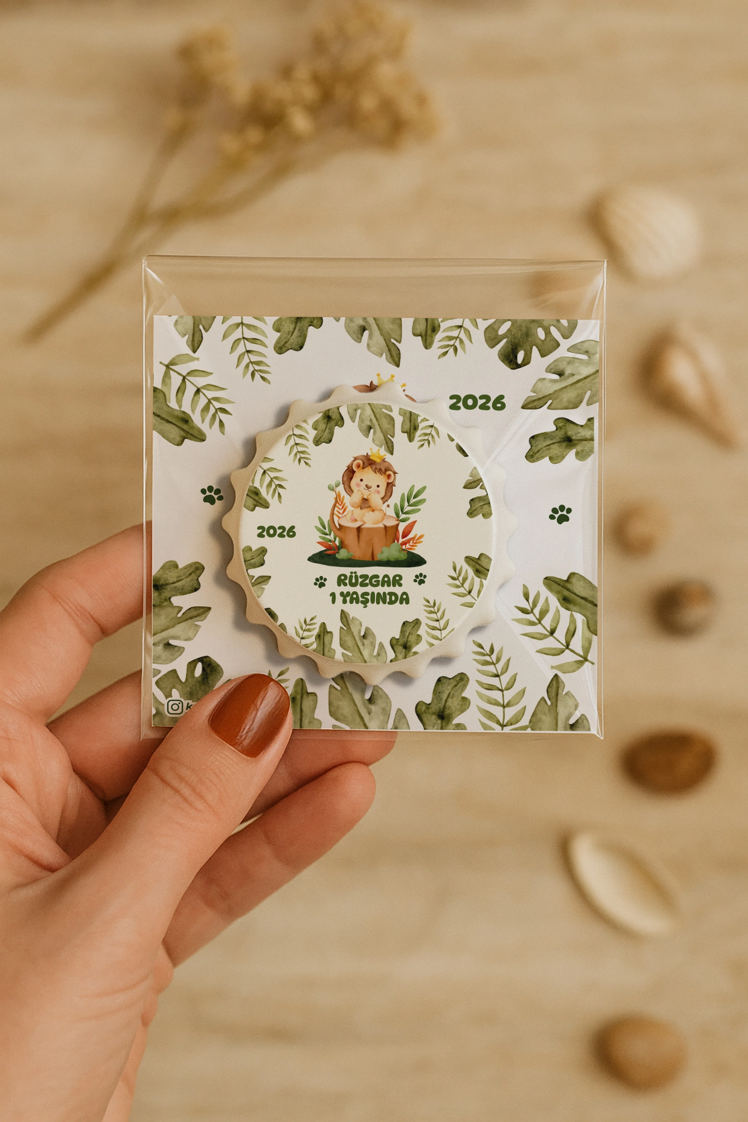 Aslan Temalı Kartlı Kapak Açacak Magnet