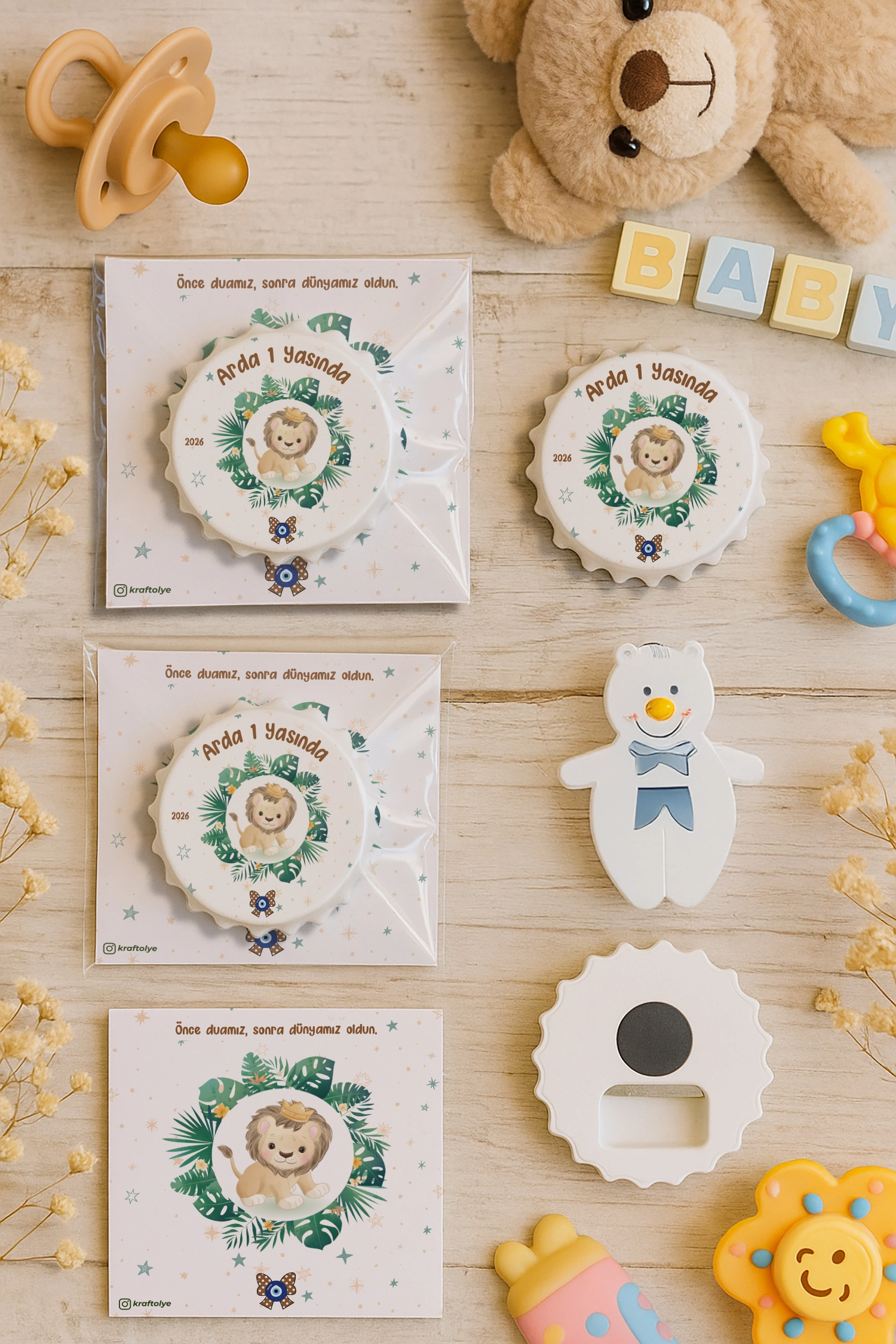 Aslan Temalı Kartlı Kapak Açacak Magnet