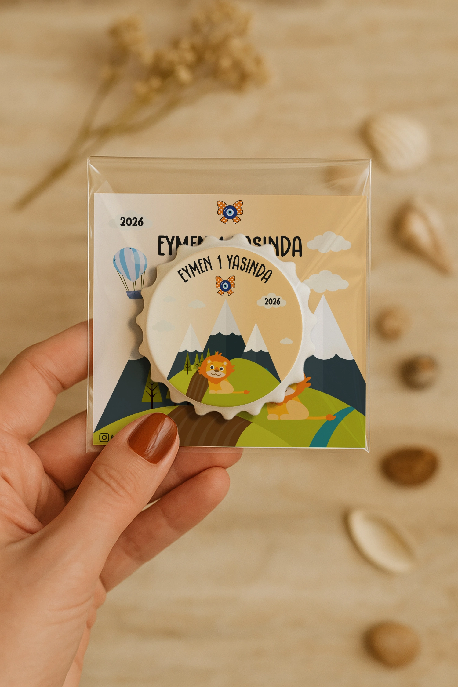 Aslan Temalı Kartlı Kapak Açacak Magnet