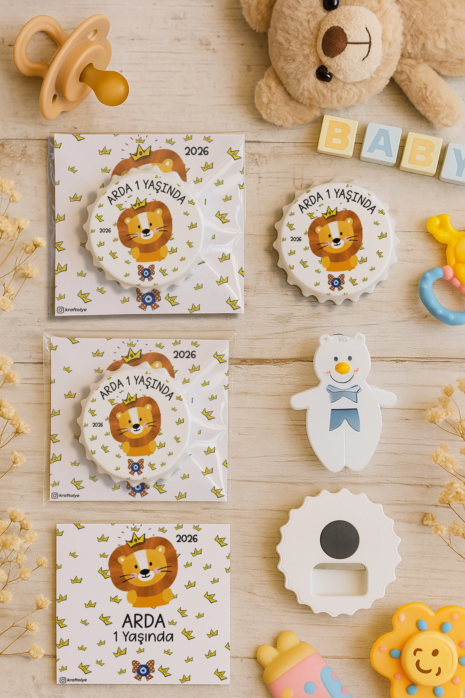 Aslan Temalı Kartlı Kapak Açacak Magnet