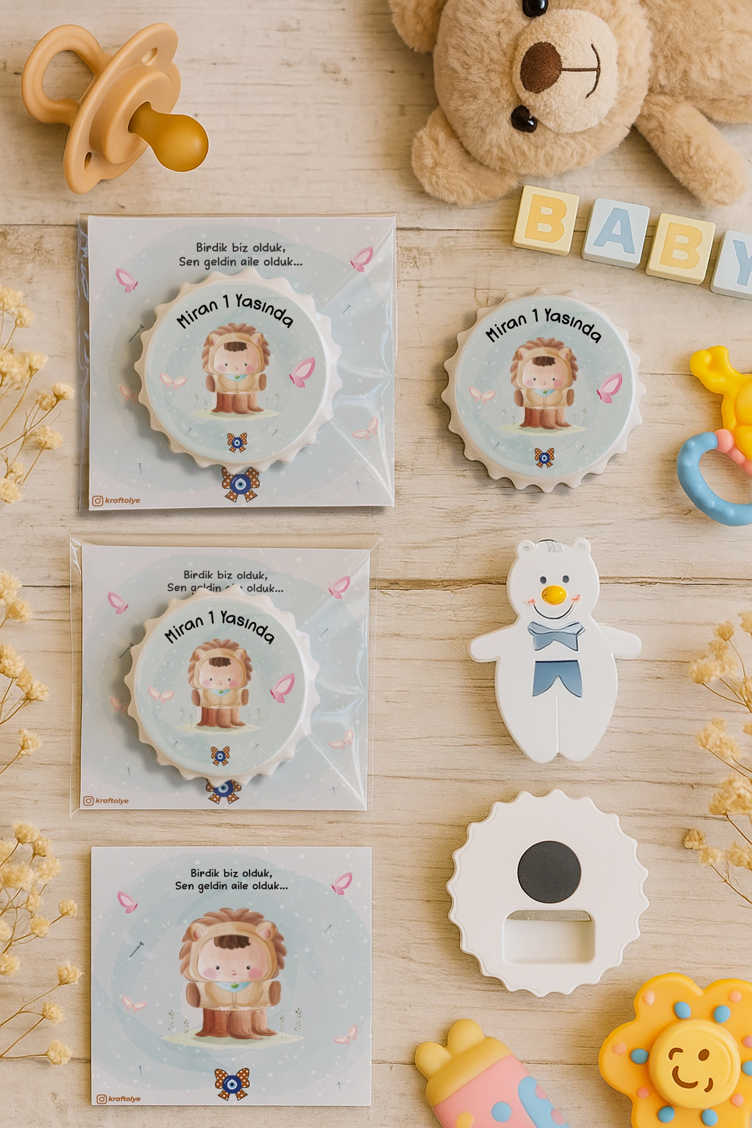Aslan Temalı Kartlı Kapak Açacak Magnet