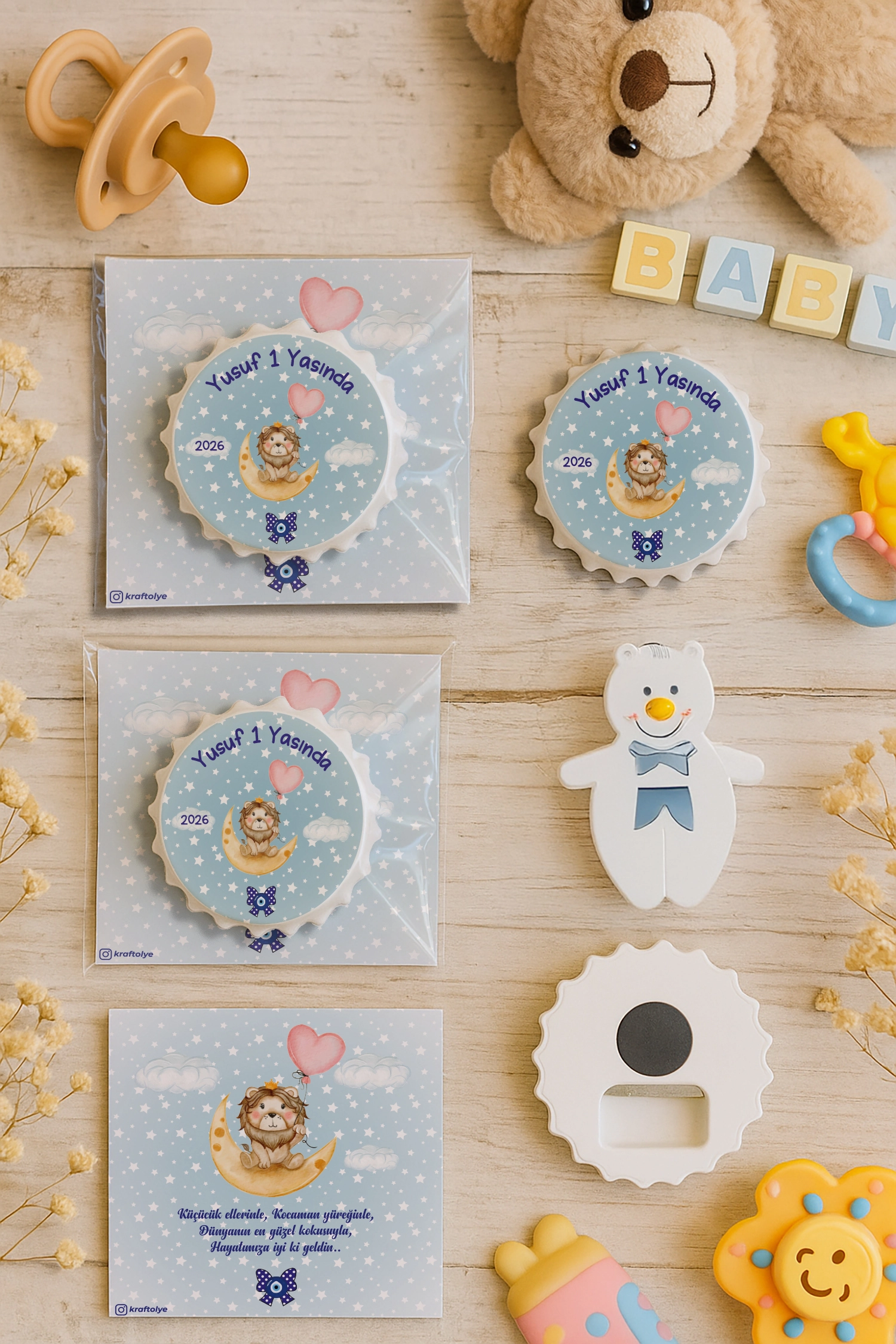 Aslan Temalı Kartlı Kapak Açacak Magnet