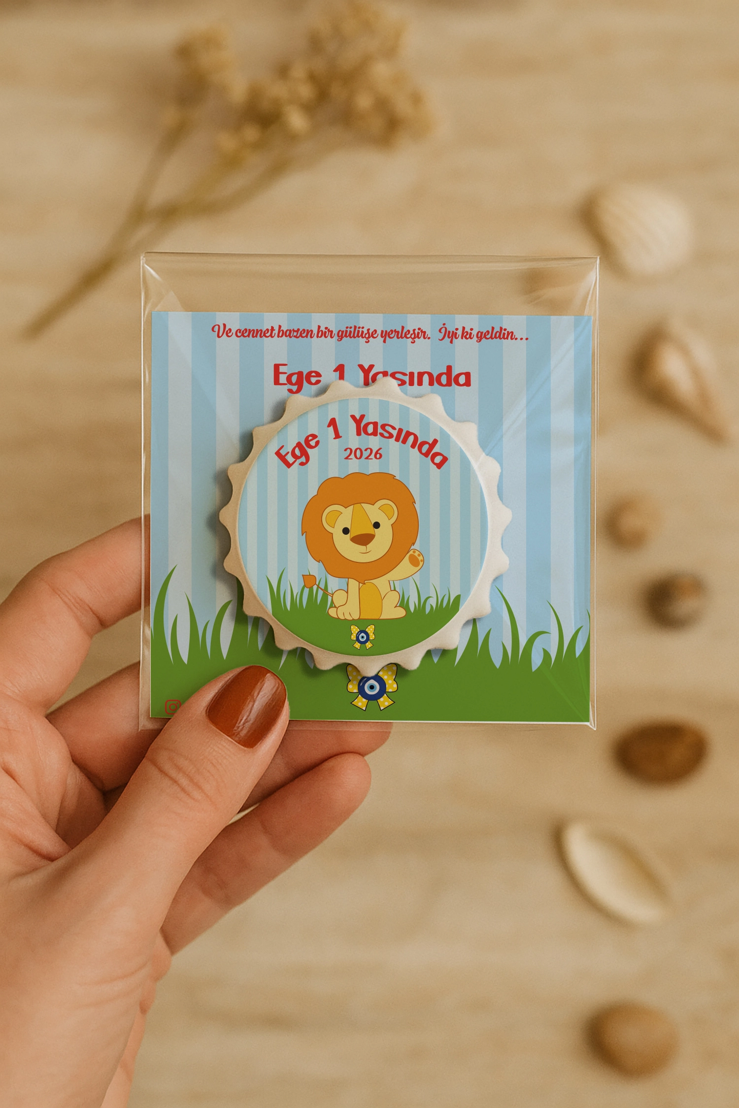 Aslan Temalı Kartlı Kapak Açacak Magnet