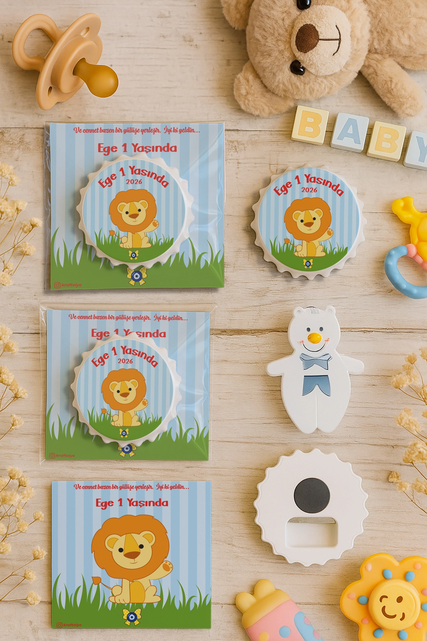 Aslan Temalı Kartlı Kapak Açacak Magnet