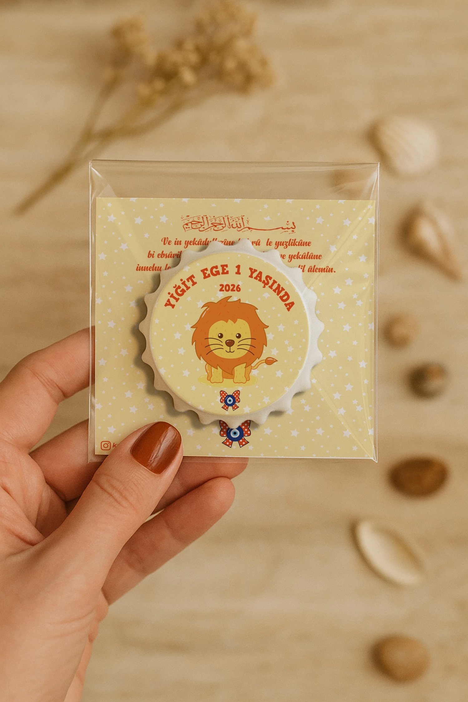Aslan Temalı Kartlı Kapak Açacak Magnet