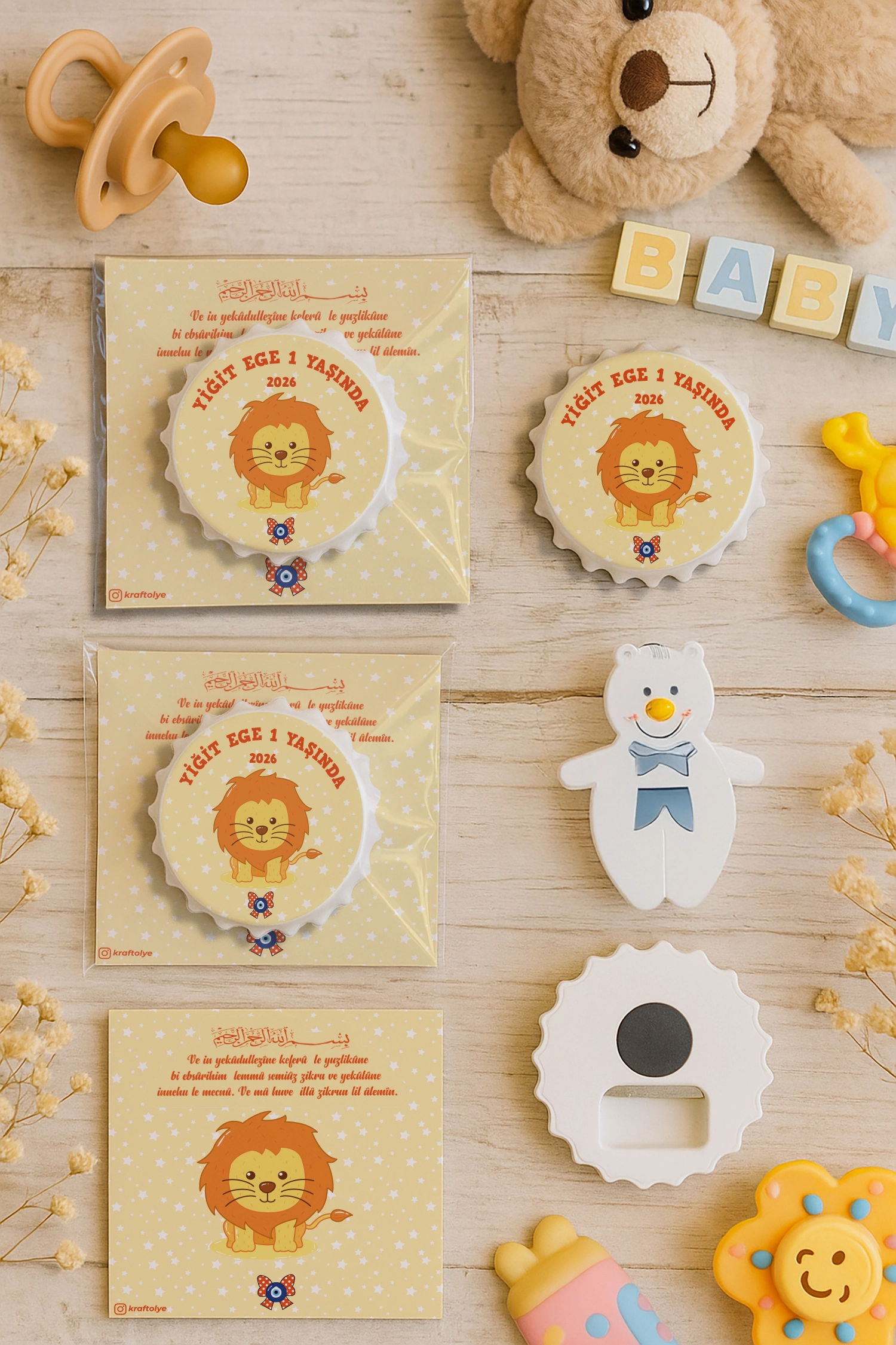 Aslan Temalı Kartlı Kapak Açacak Magnet