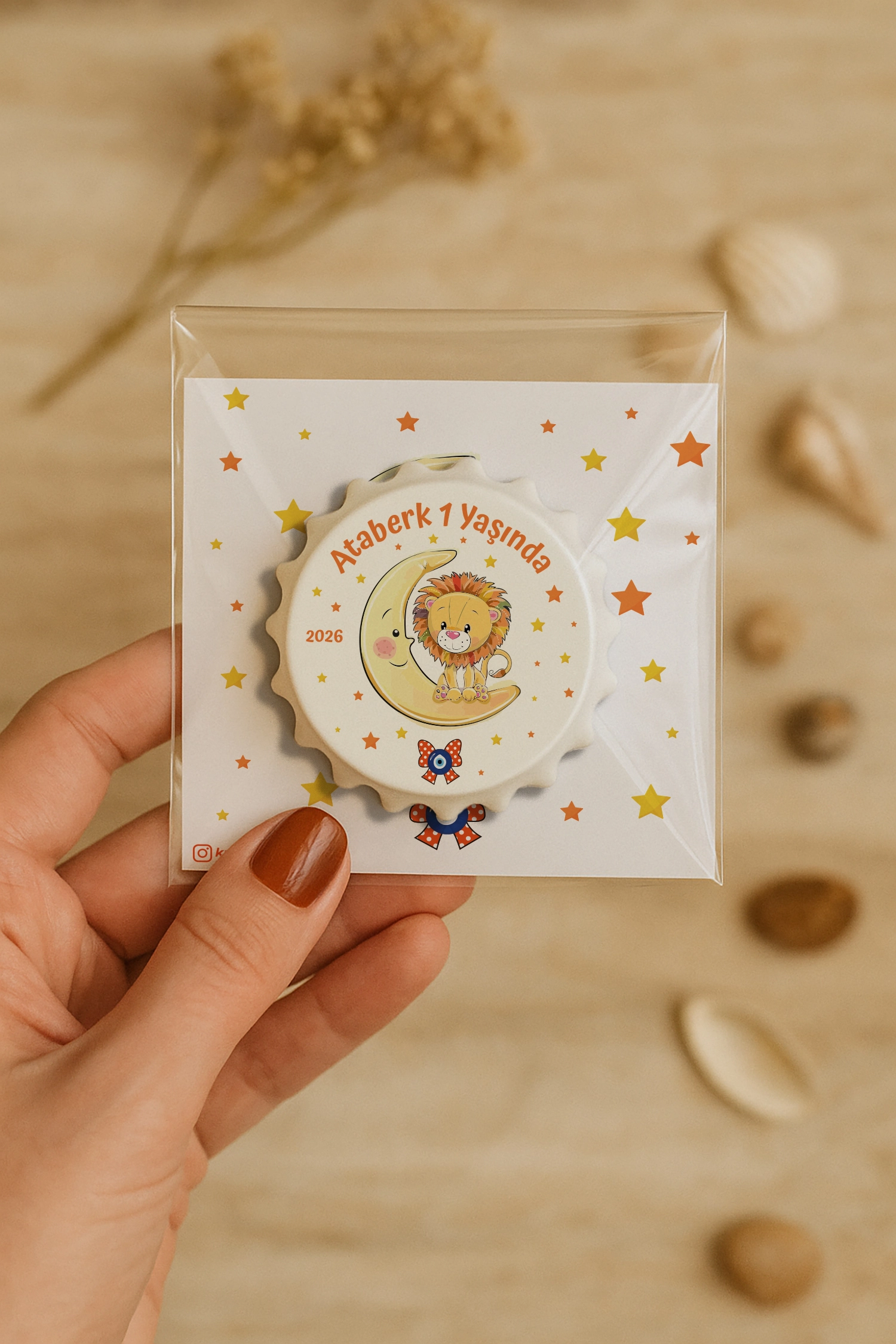 Aslan Temalı Kartlı Kapak Açacak Magnet