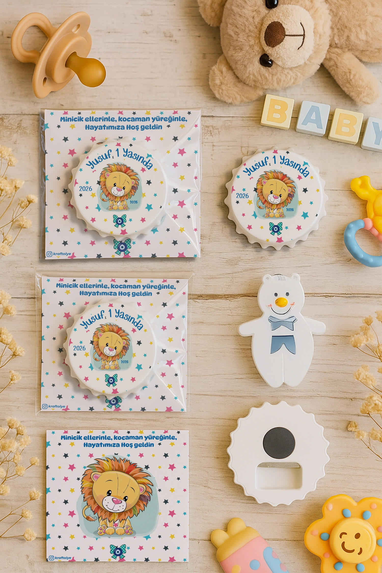 Aslan Temalı Kartlı Kapak Açacak Magnet
