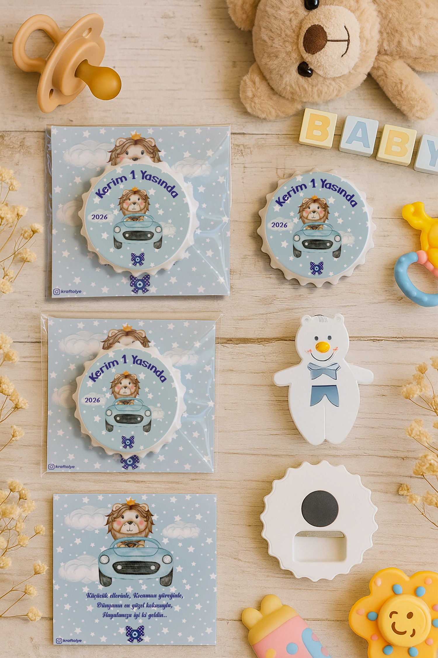 Aslan Temalı Kartlı Kapak Açacak Magnet