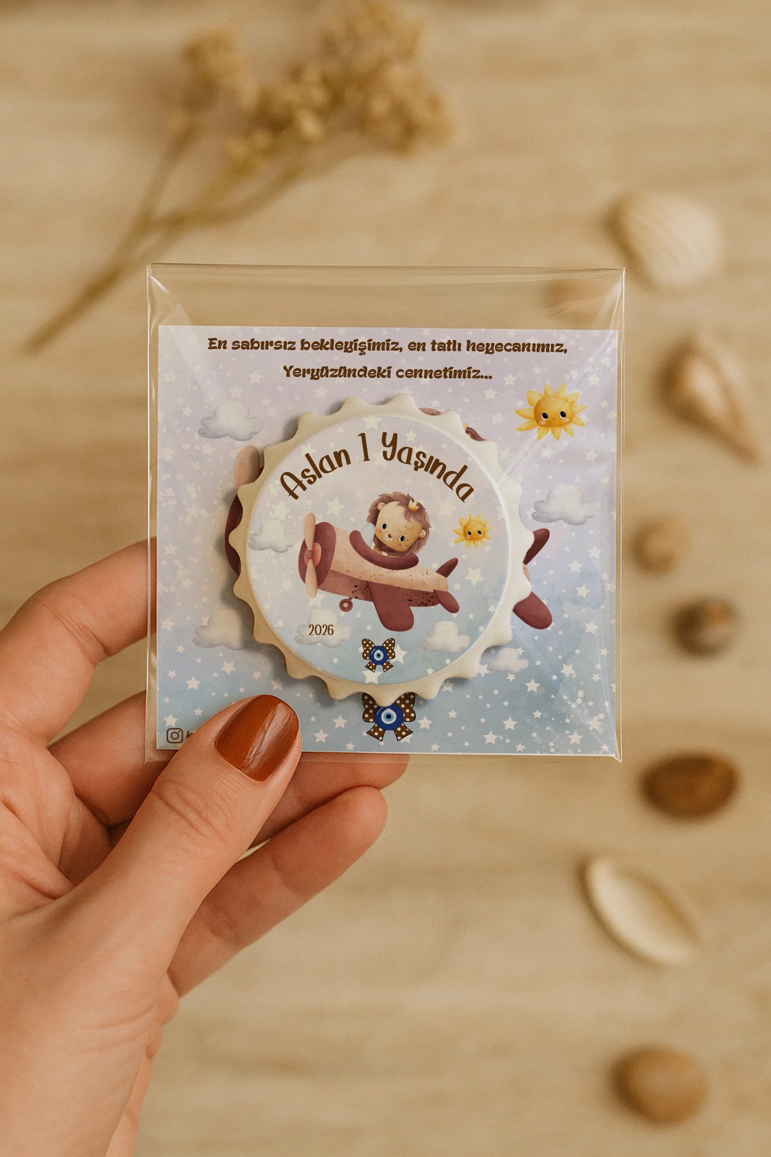 Aslan Temalı Kartlı Kapak Açacak Magnet