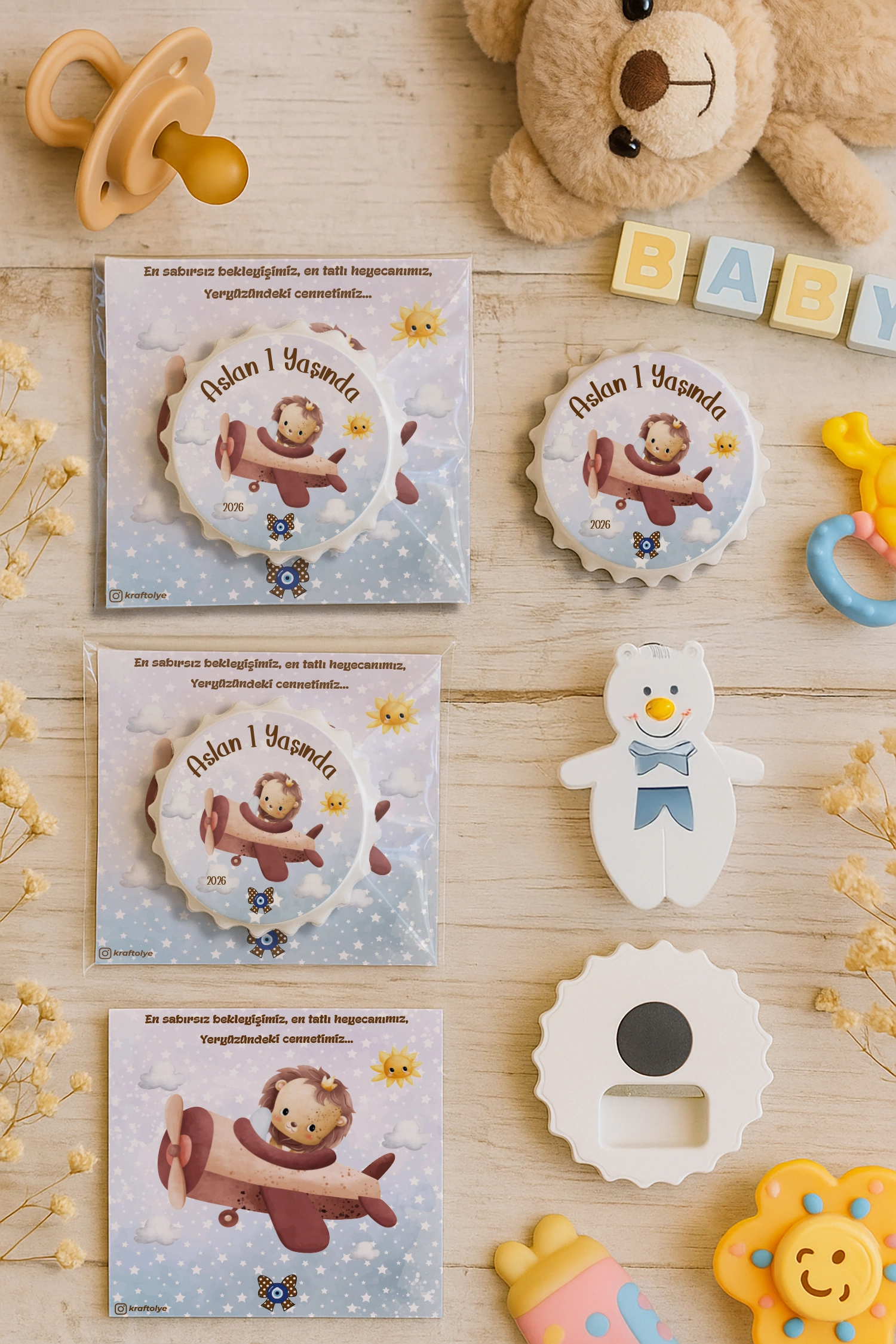 Aslan Temalı Kartlı Kapak Açacak Magnet