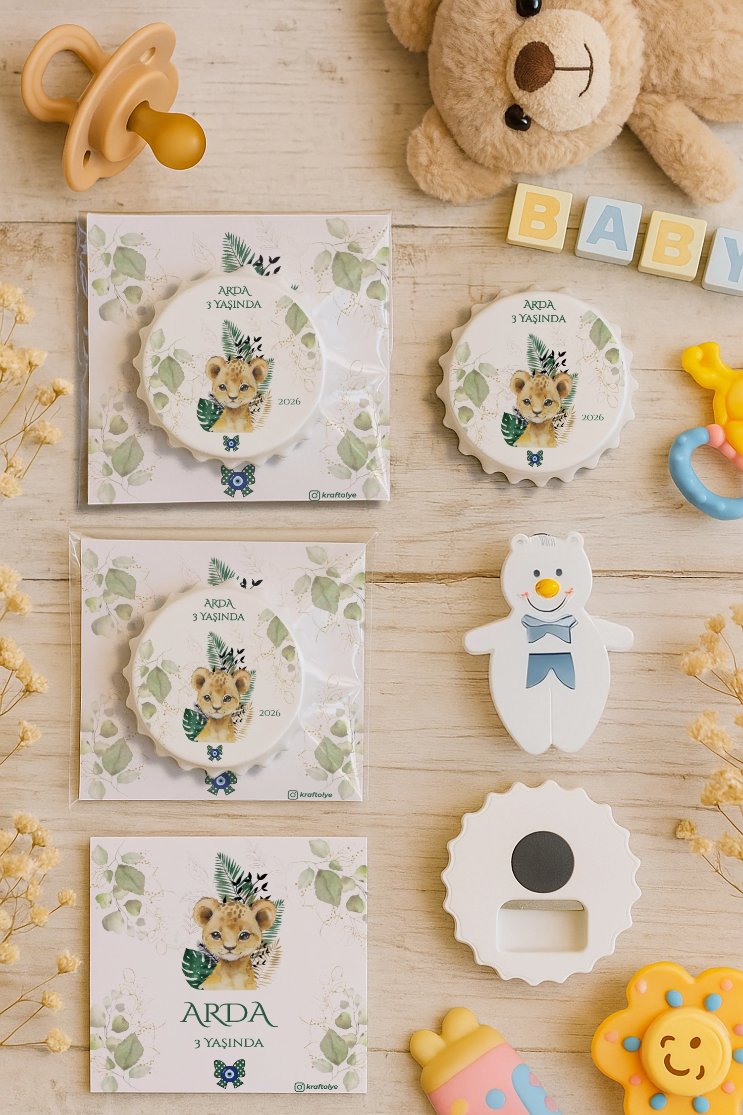 Aslan Temalı Kartlı Kapak Açacak Magnet