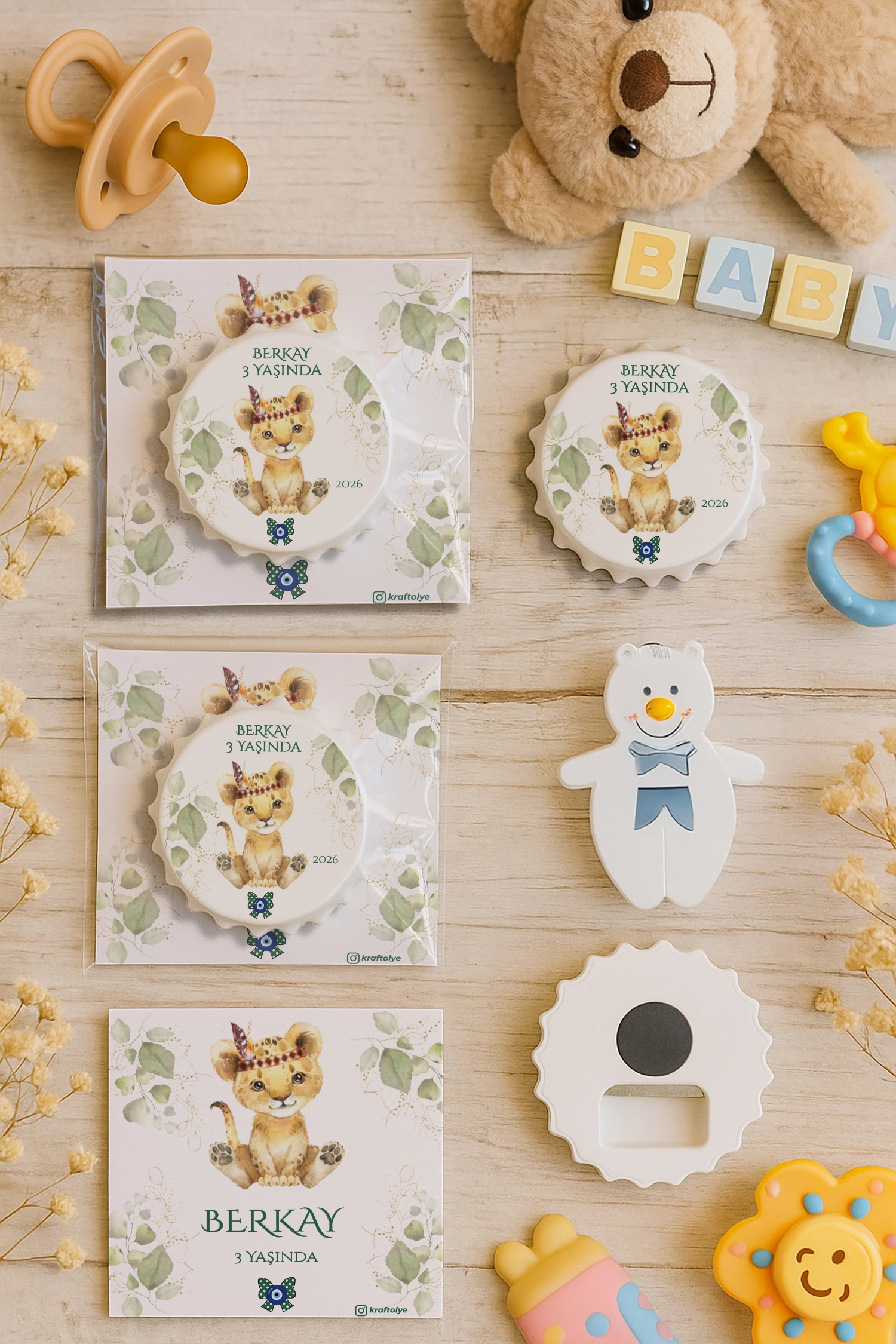 Aslan Temalı Kartlı Kapak Açacak Magnet