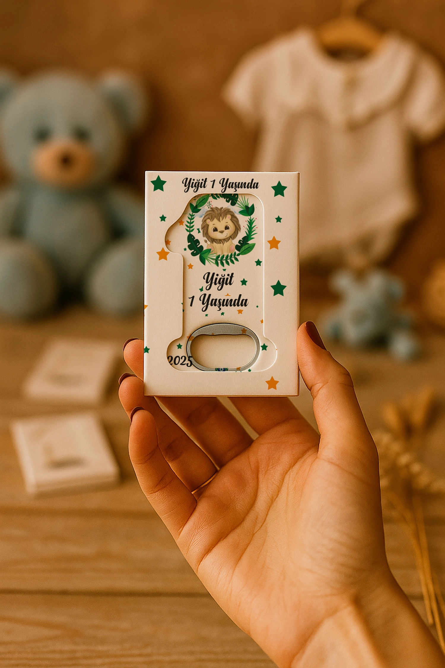 Aslan Temalı Kutulu 1 Yaş Açacak Magnet