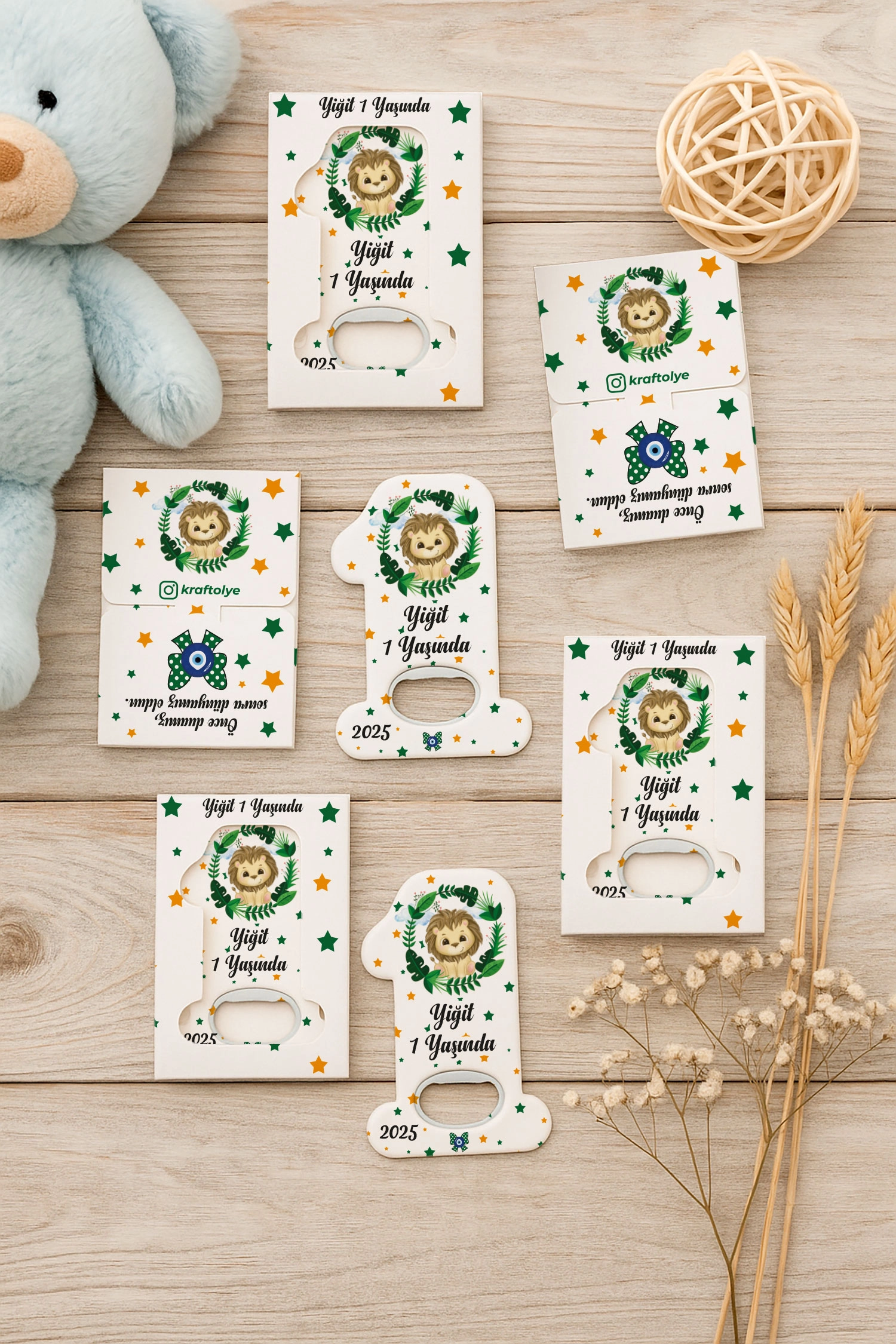 Aslan Temalı Kutulu 1 Yaş Açacak Magnet