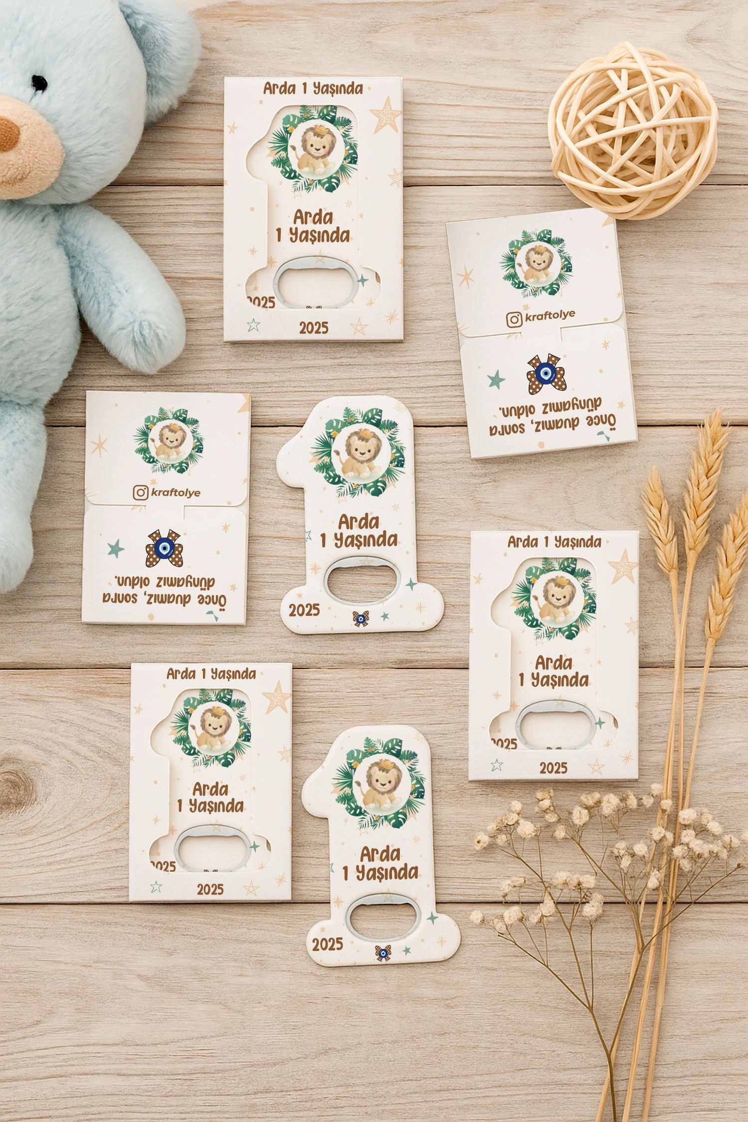 Aslan Temalı Kutulu 1 Yaş Açacak Magnet