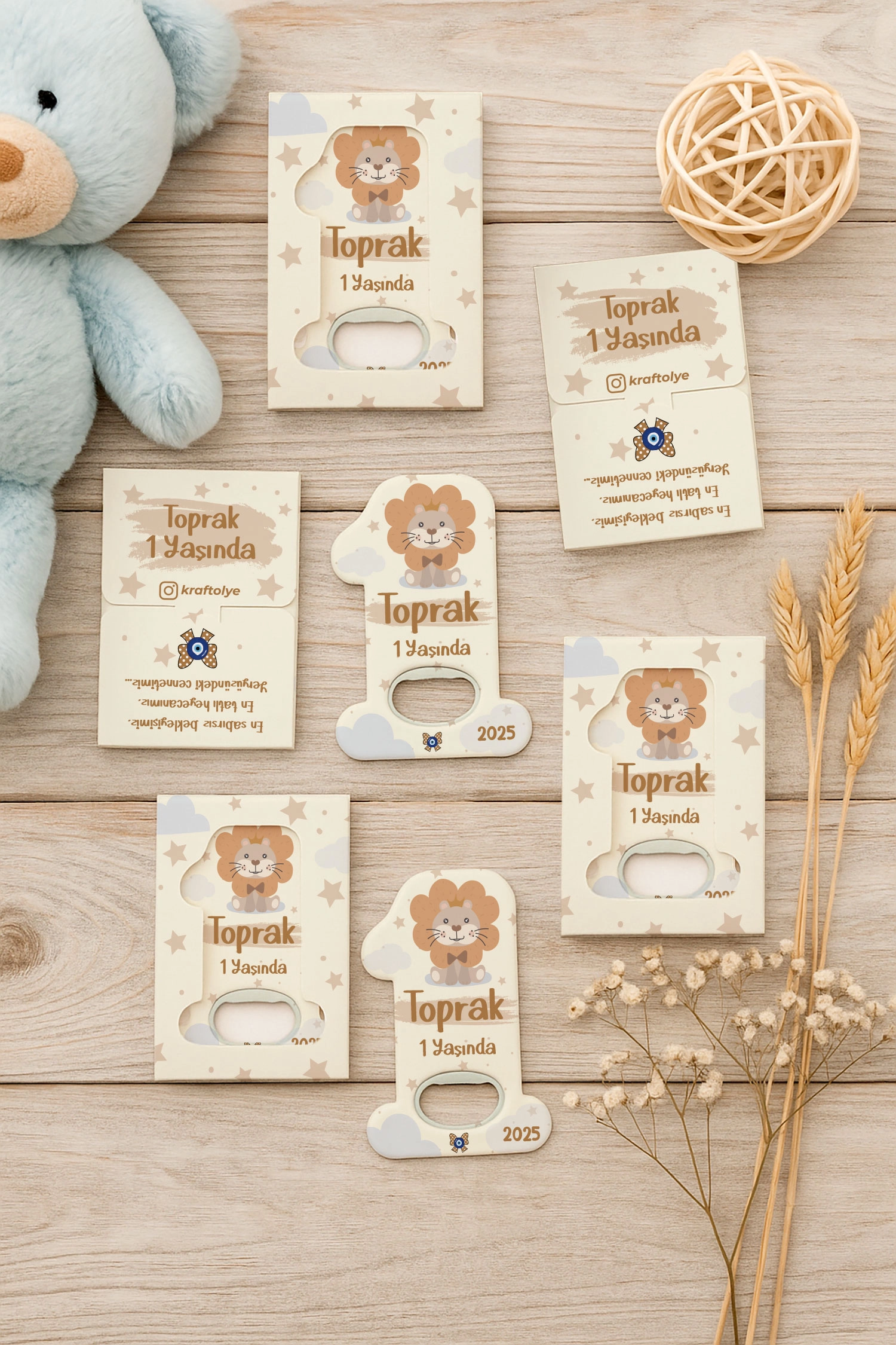 Aslan Temalı Kutulu 1 Yaş Açacak Magnet