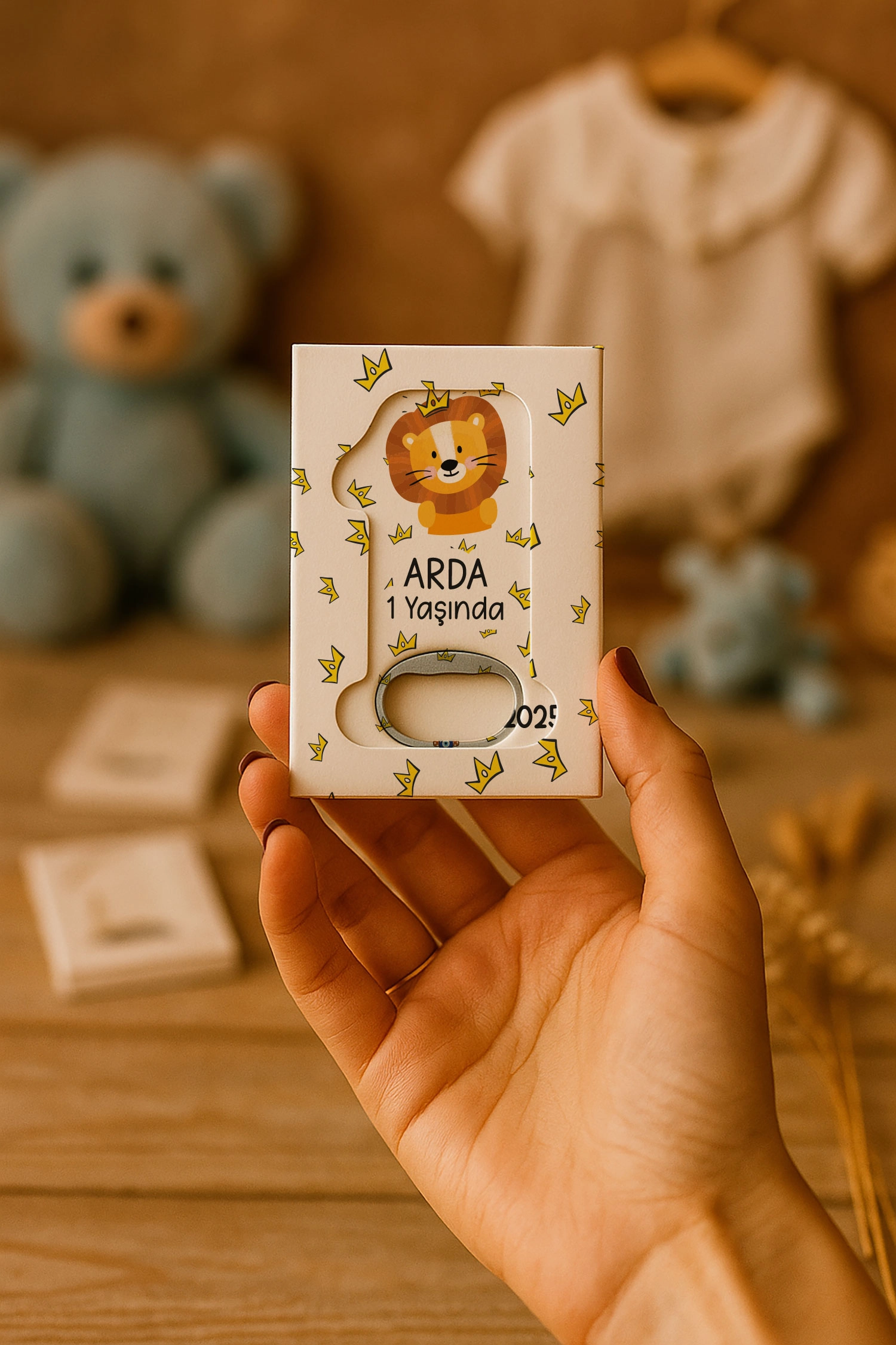 Aslan Temalı Kutulu 1 Yaş Açacak Magnet