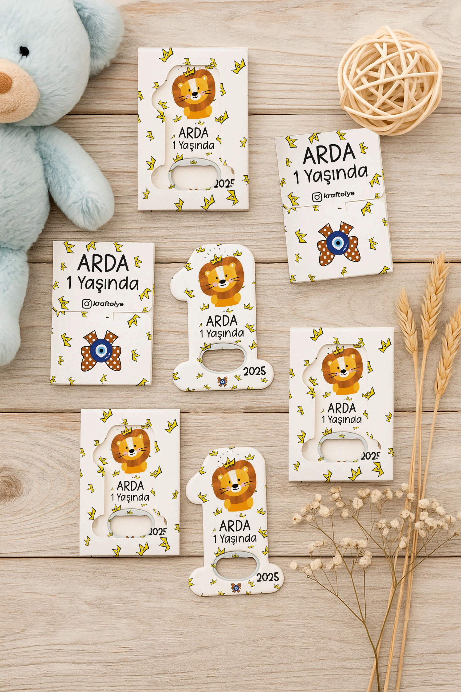 Aslan Temalı Kutulu 1 Yaş Açacak Magnet