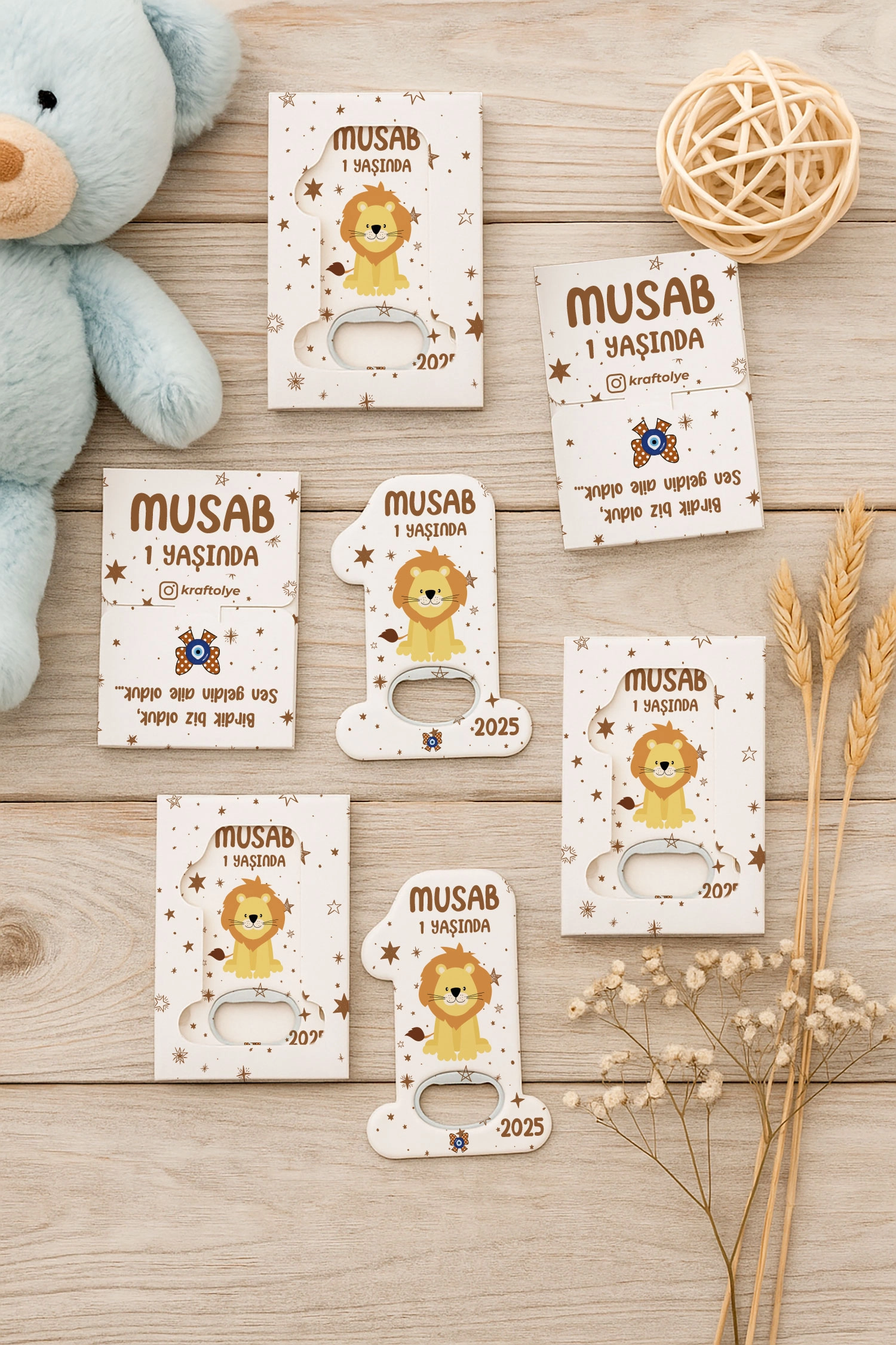 Aslan Temalı Kutulu 1 Yaş Açacak Magnet