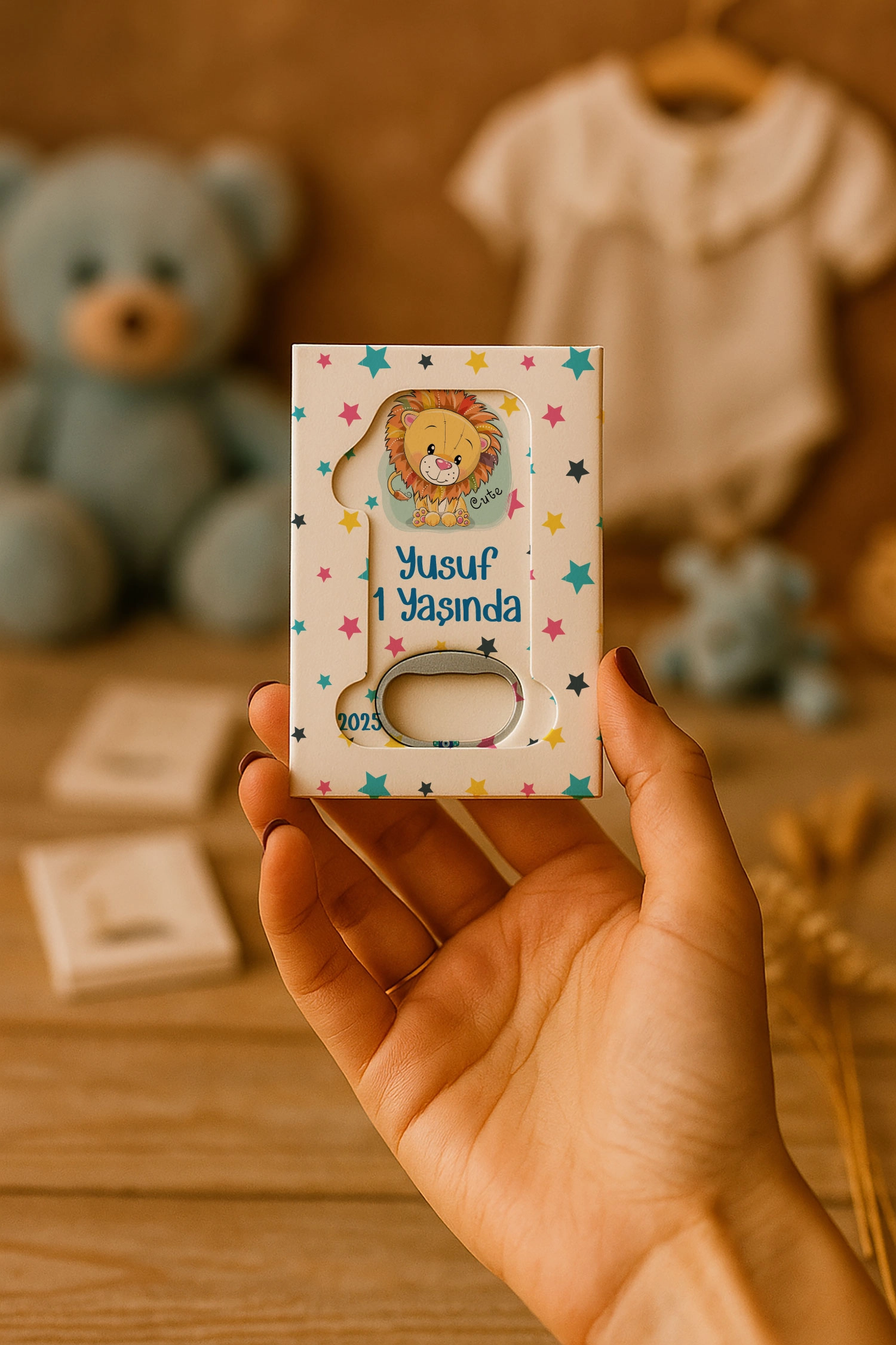 Aslan Temalı Kutulu 1 Yaş Açacak Magnet
