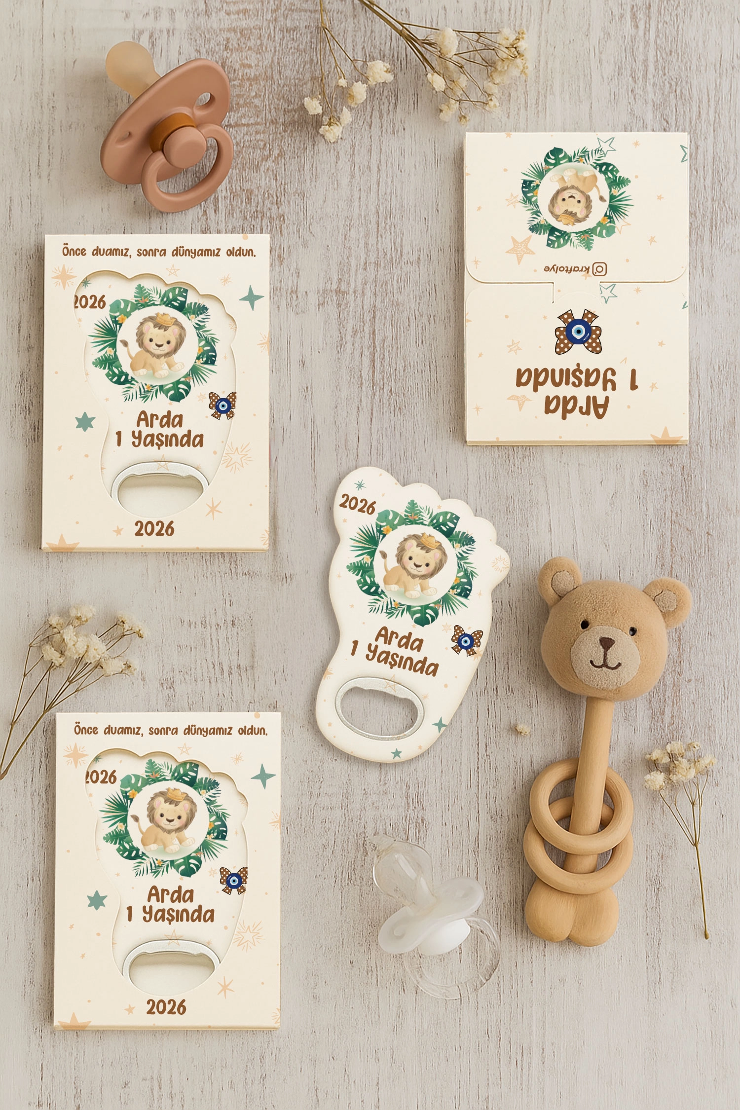 Aslan Temalı Kutulu Ayak İzi Açacak Magnet
