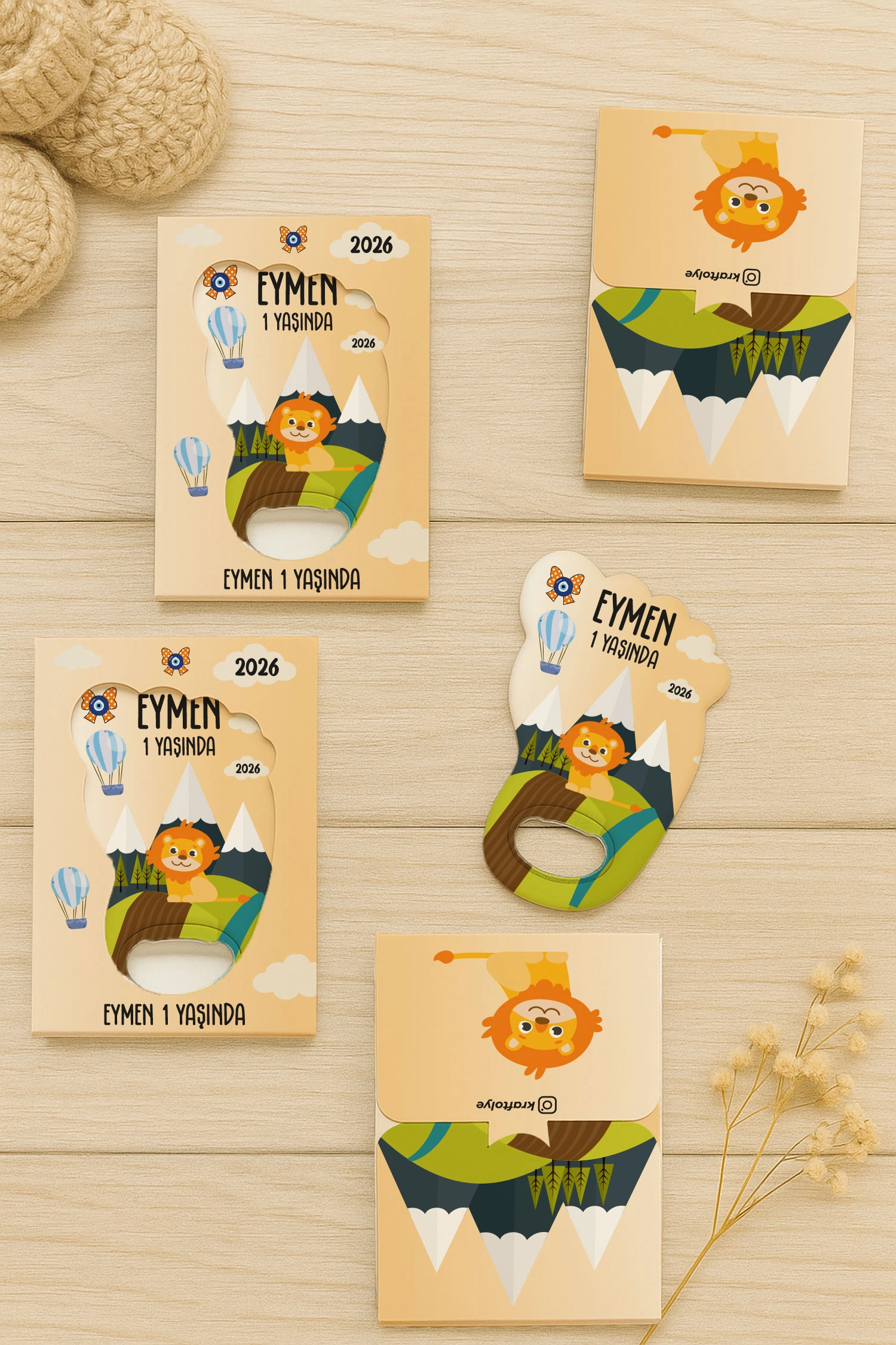 Aslan Temalı Kutulu Ayak İzi Açacak Magnet