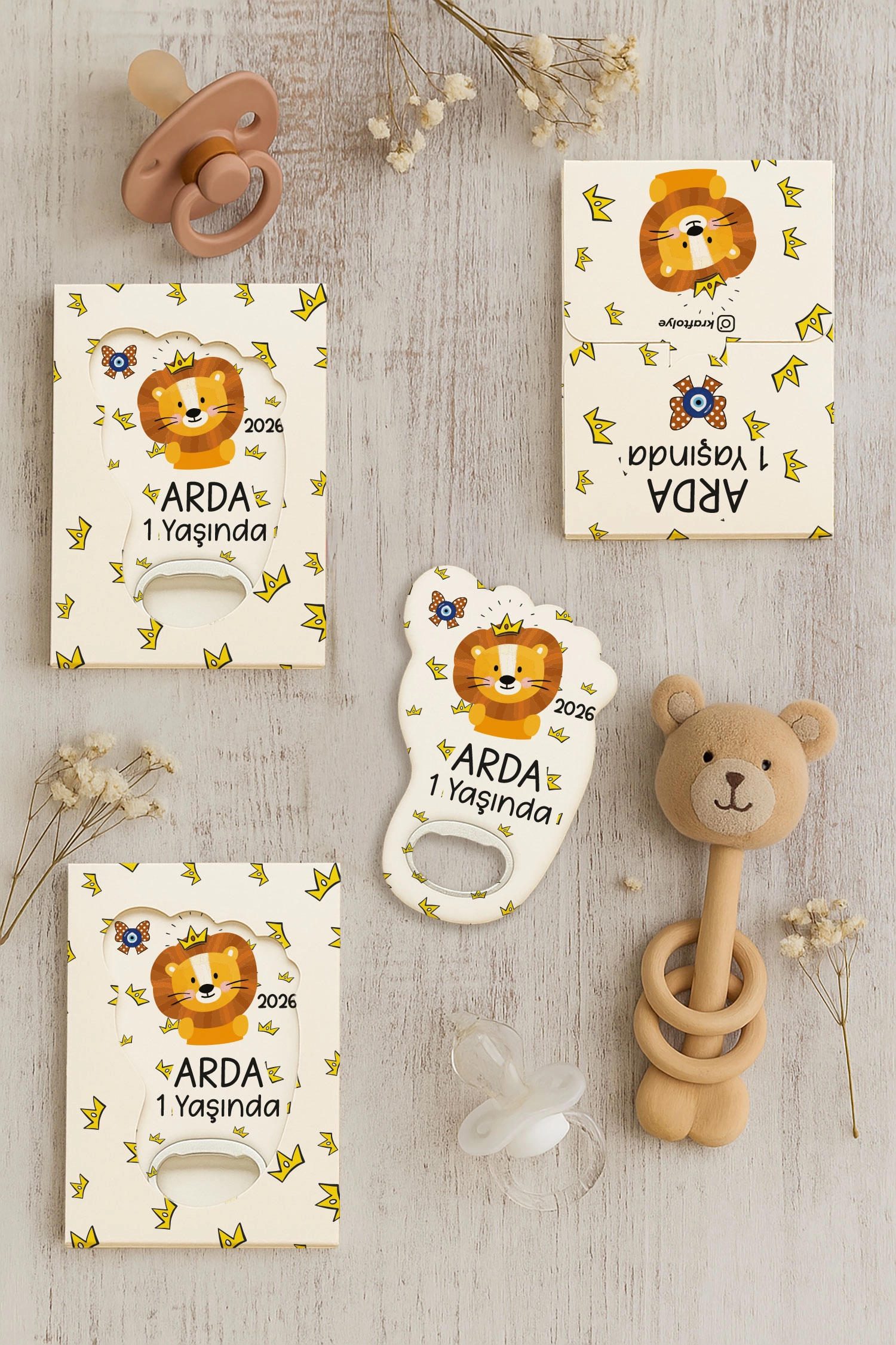 Aslan Temalı Kutulu Ayak İzi Açacak Magnet