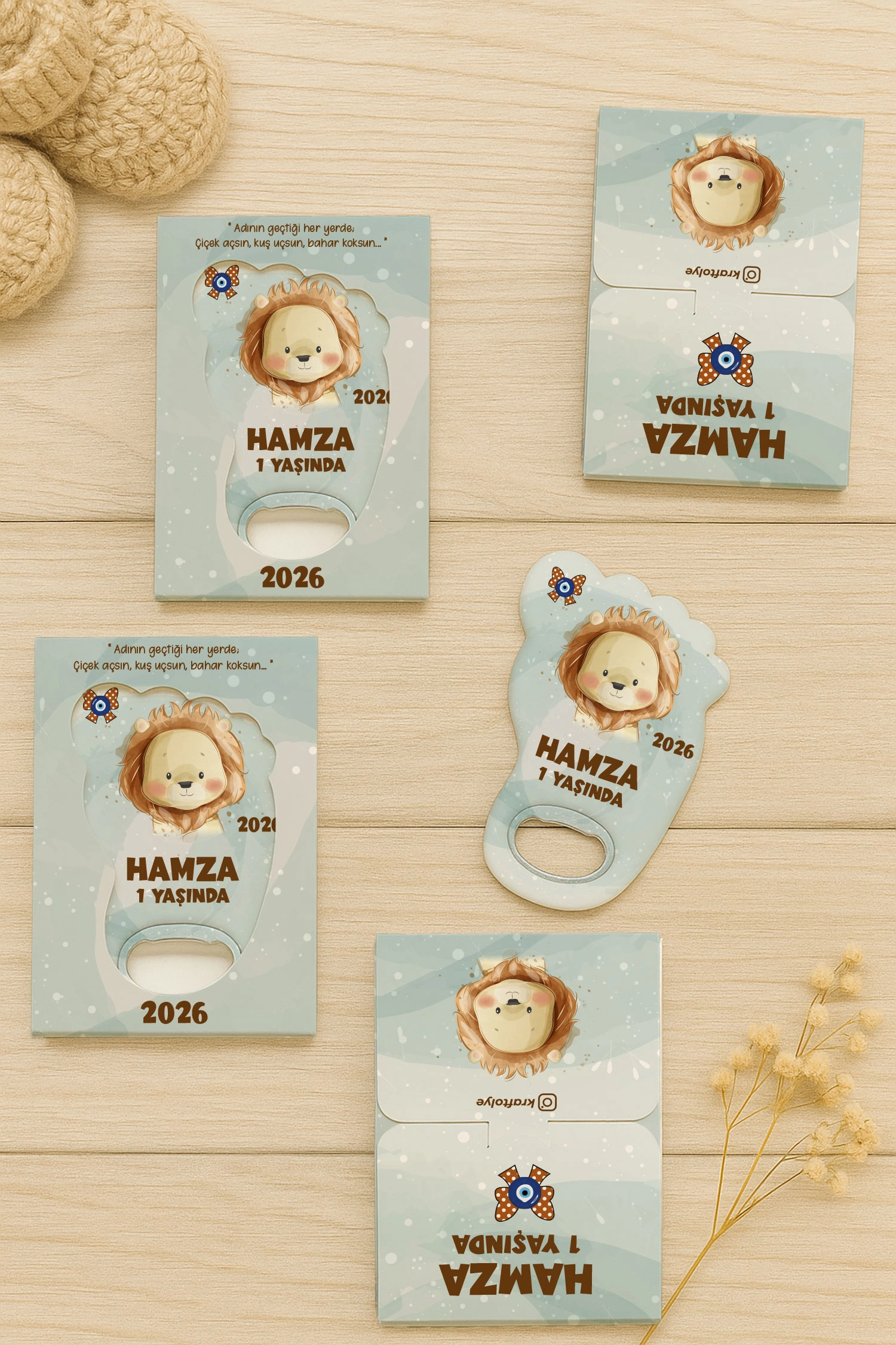 Aslan Temalı Kutulu Ayak İzi Açacak Magnet