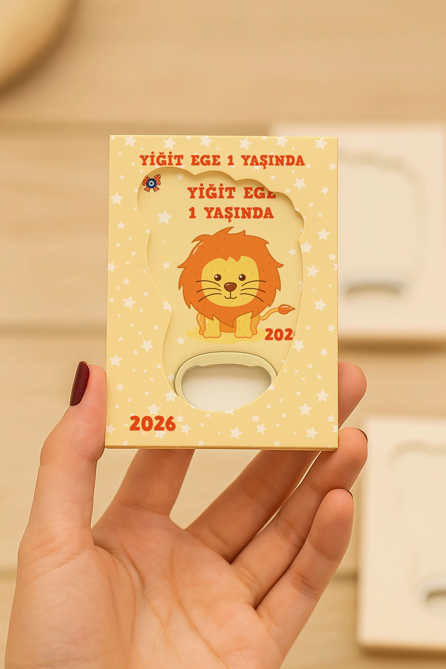 Aslan Temalı Kutulu Ayak İzi Açacak Magnet