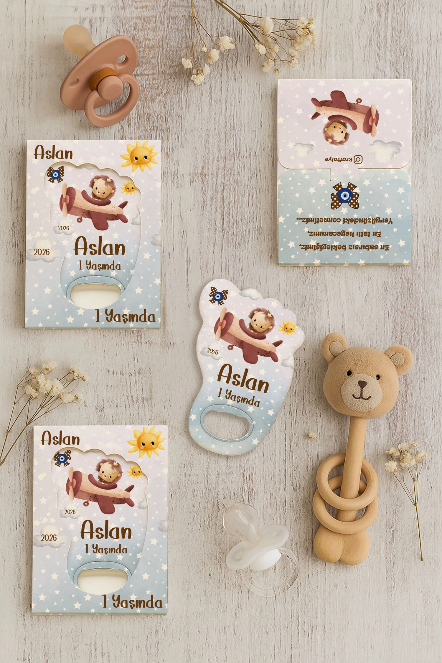 Aslan Temalı Kutulu Ayak İzi Açacak Magnet