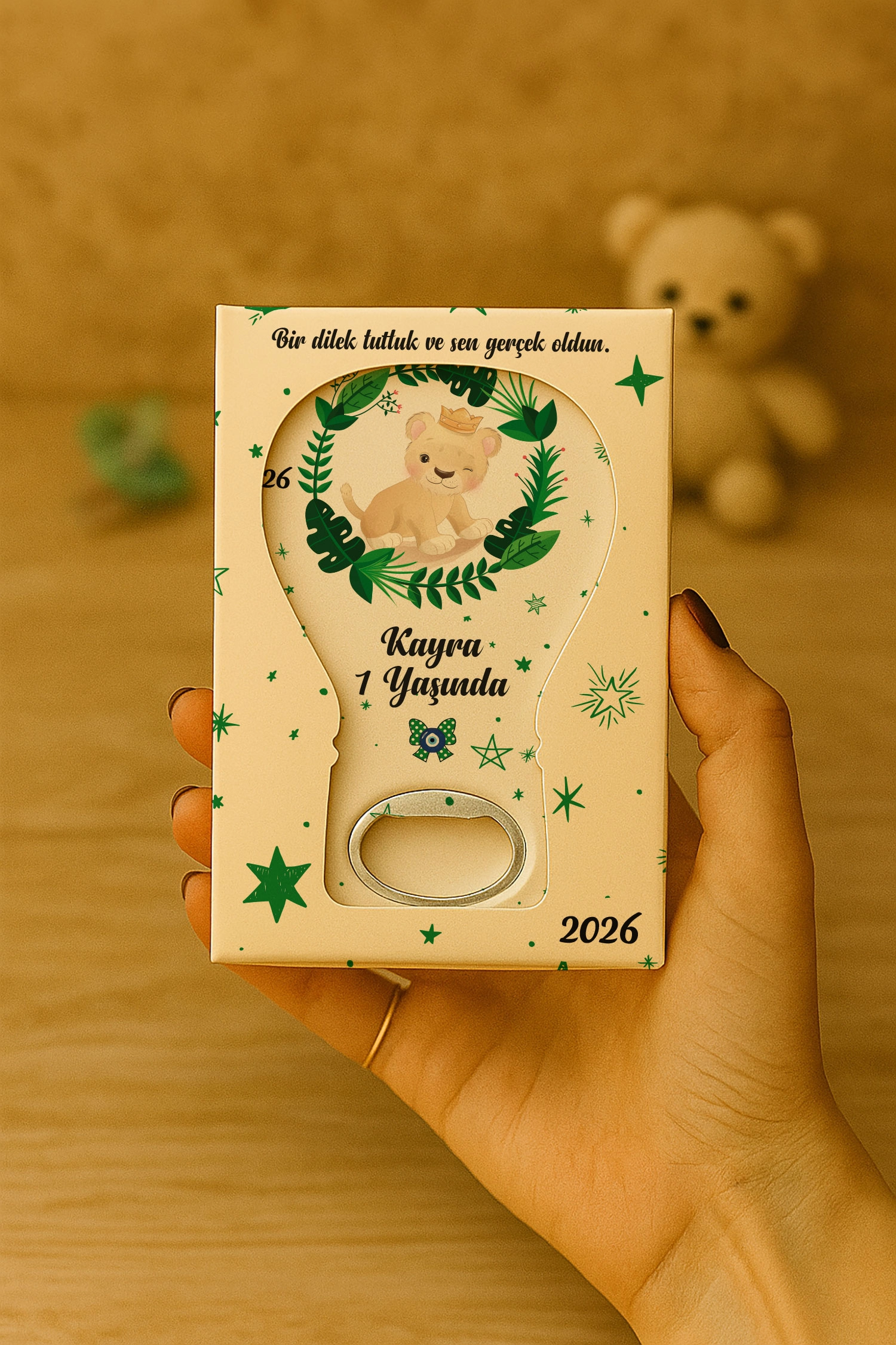Aslan Temalı Kutulu Balon Açacak Magnet