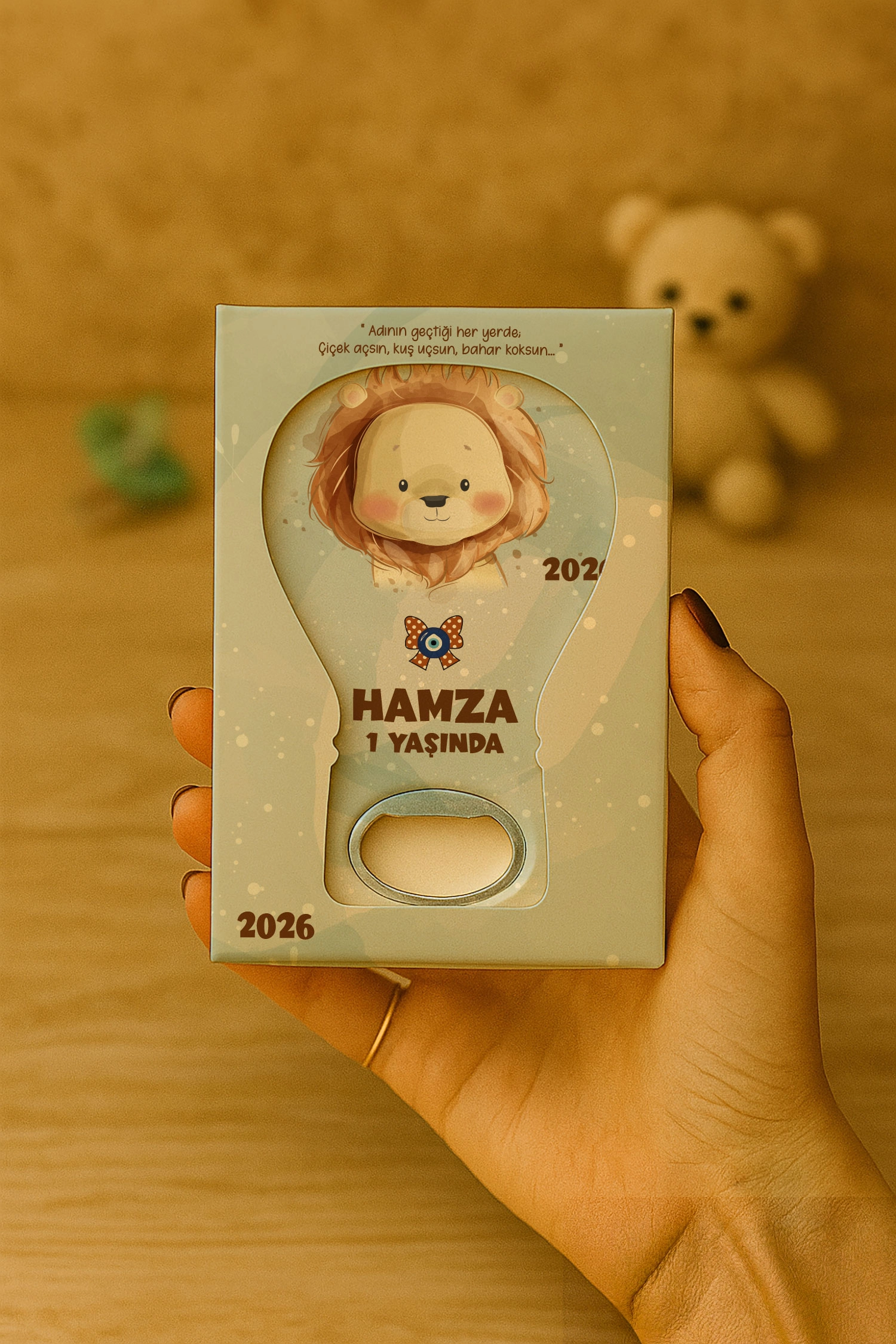 Aslan Temalı Kutulu Balon Açacak Magnet