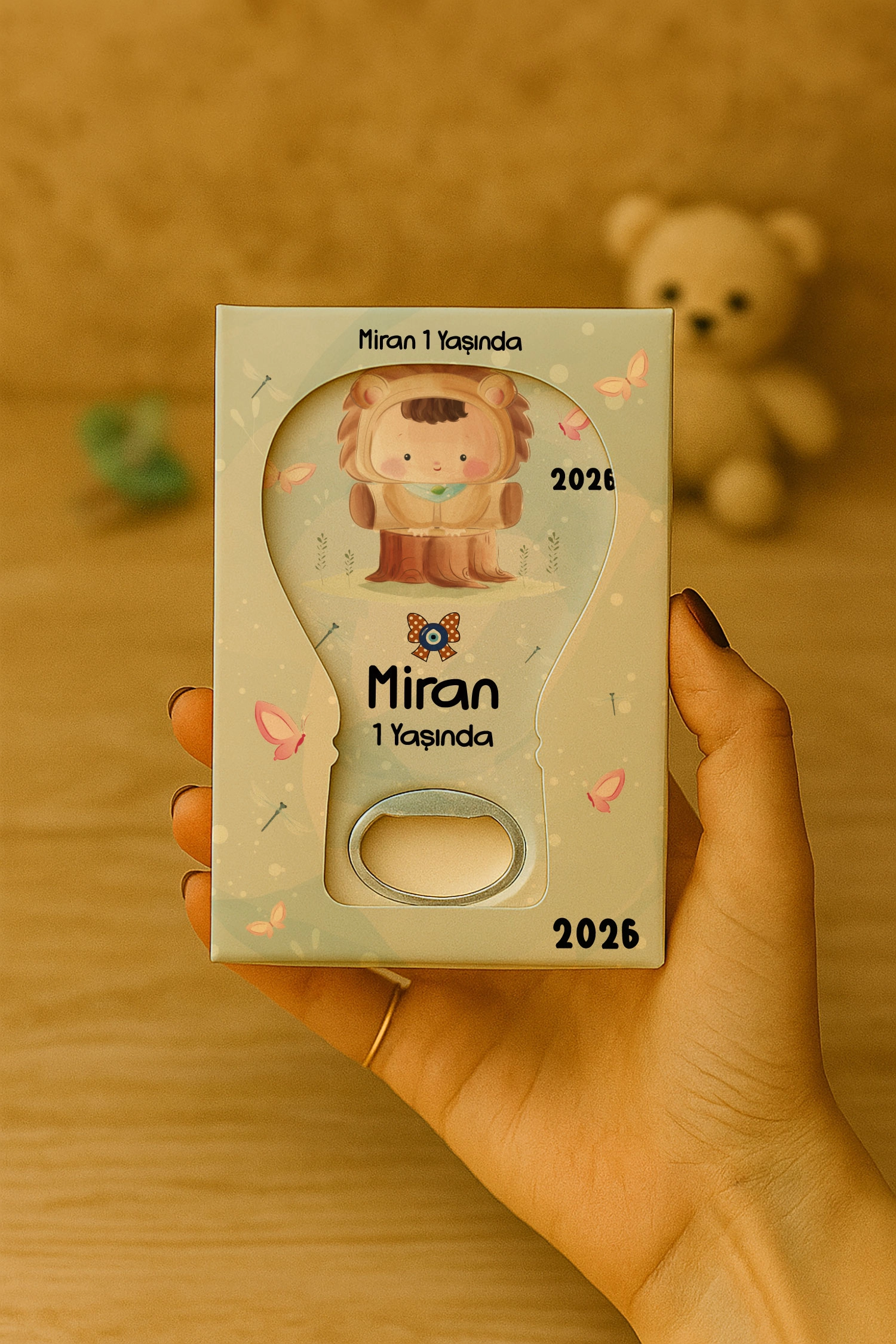 Aslan Temalı Kutulu Balon Açacak Magnet