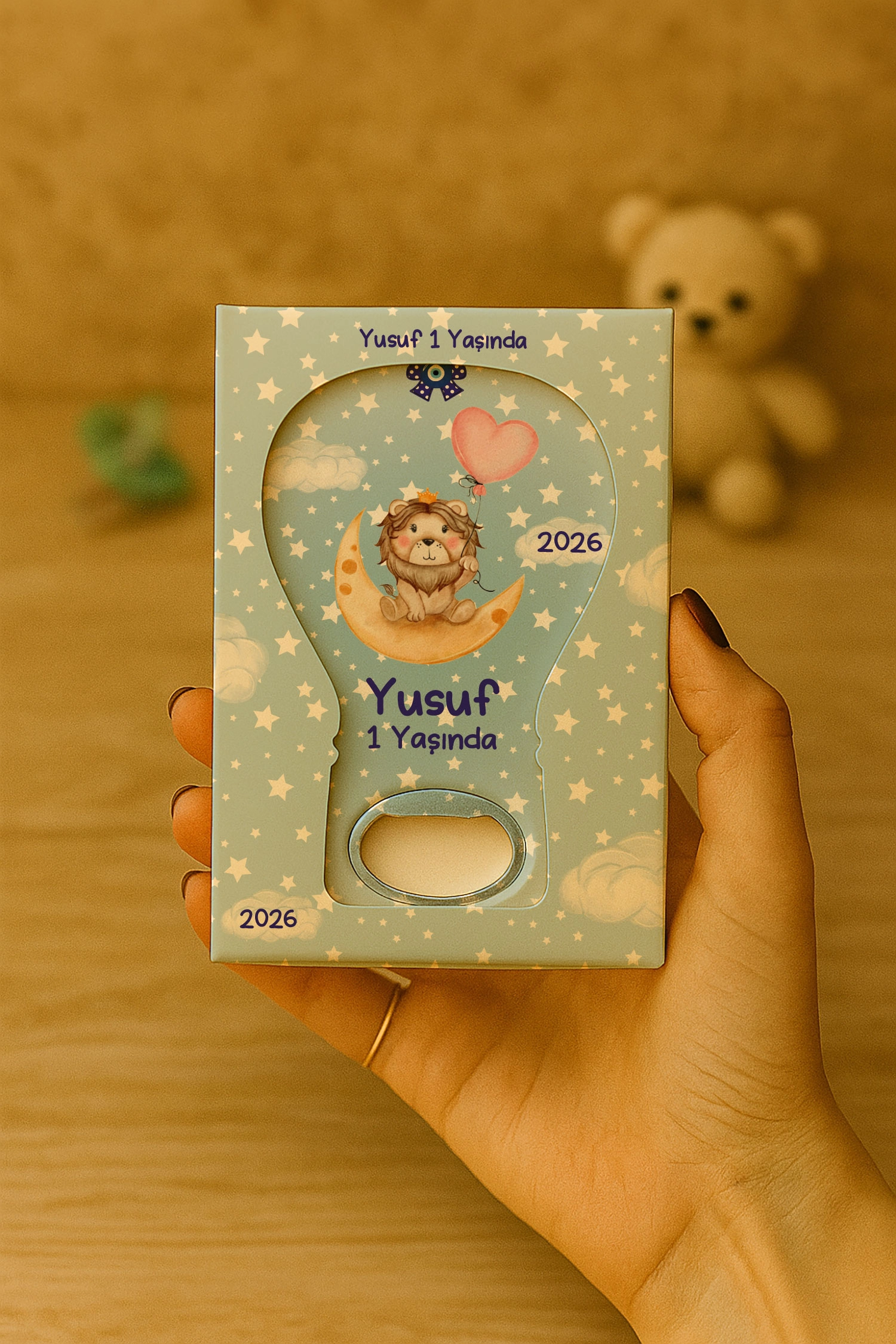 Aslan Temalı Kutulu Balon Açacak Magnet