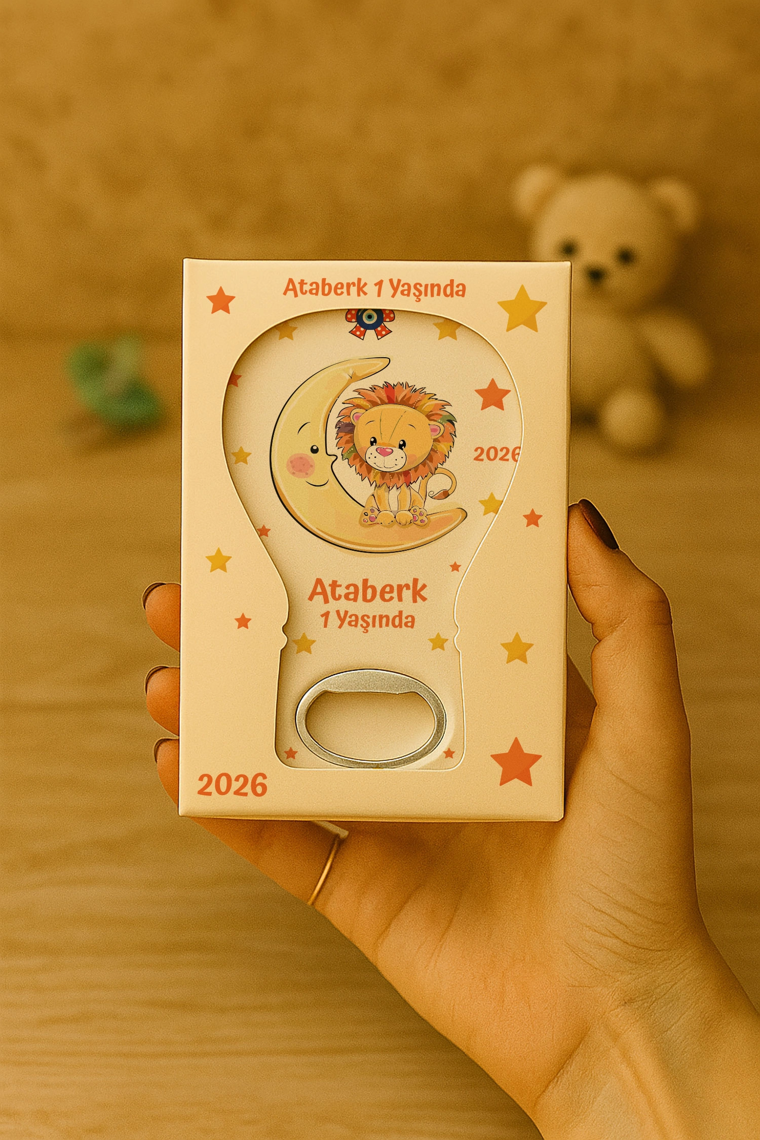 Aslan Temalı Kutulu Balon Açacak Magnet