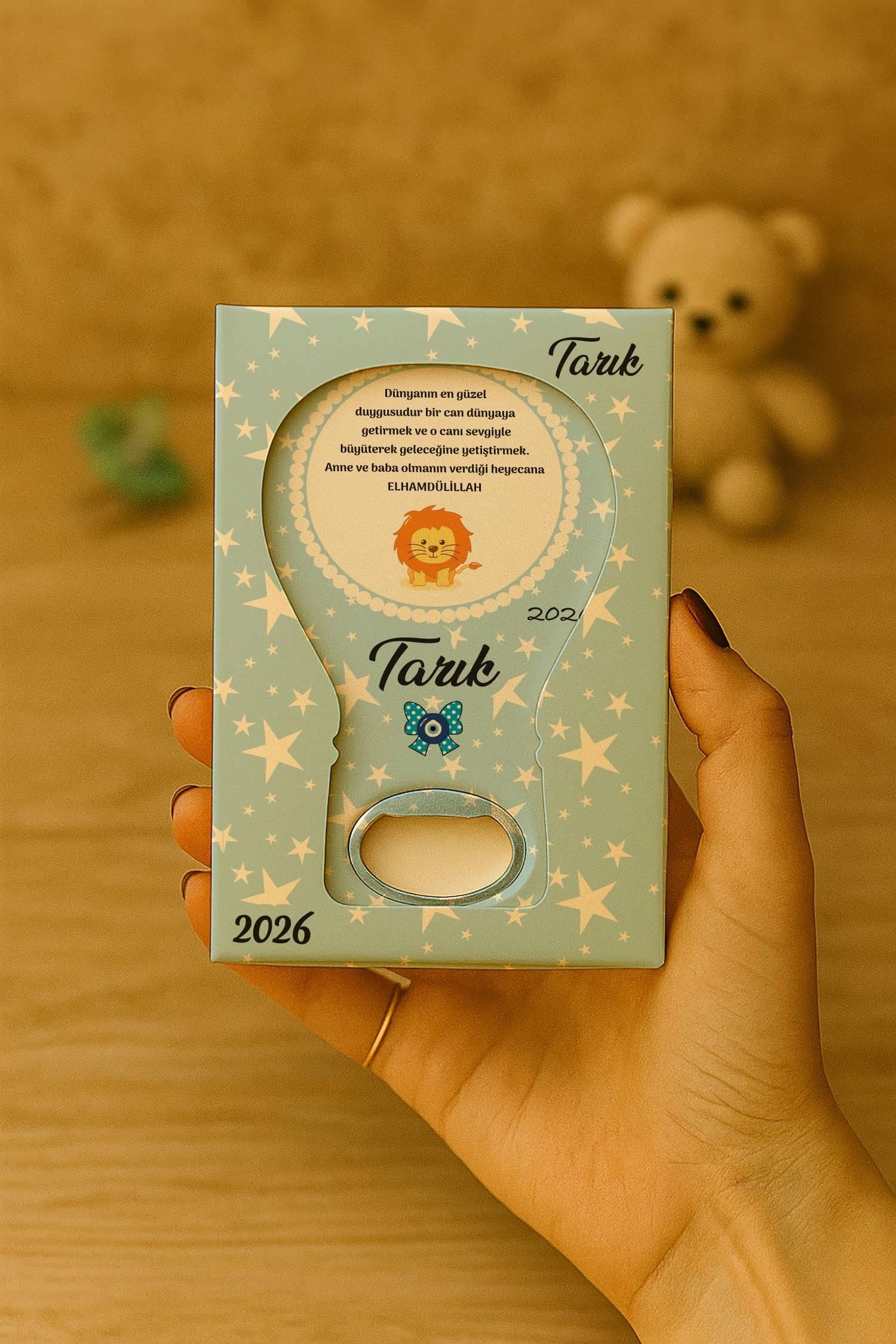 Aslan Temalı Kutulu Balon Açacak Magnet