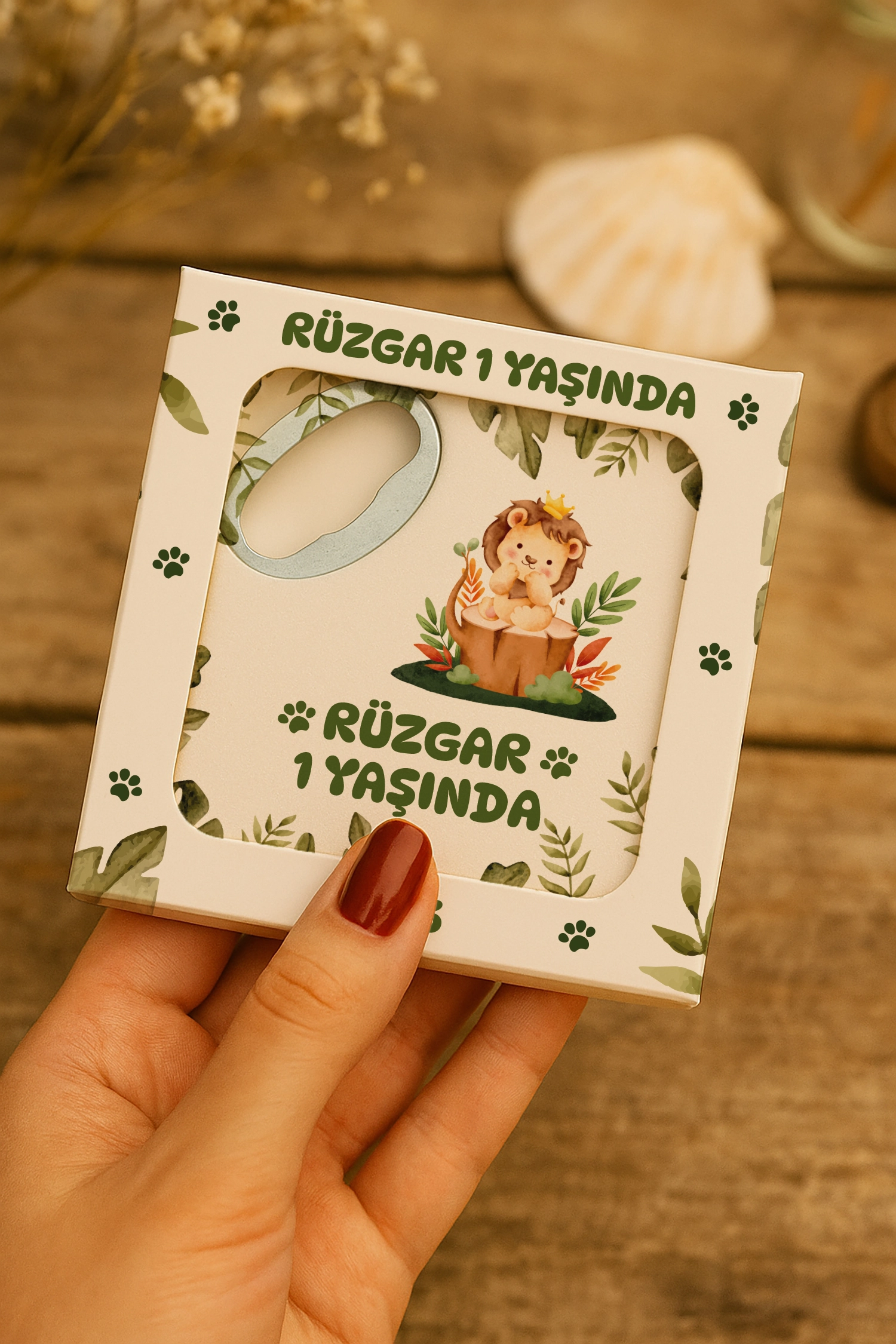 Aslan Temalı Kutulu Kare Açacak Magnet