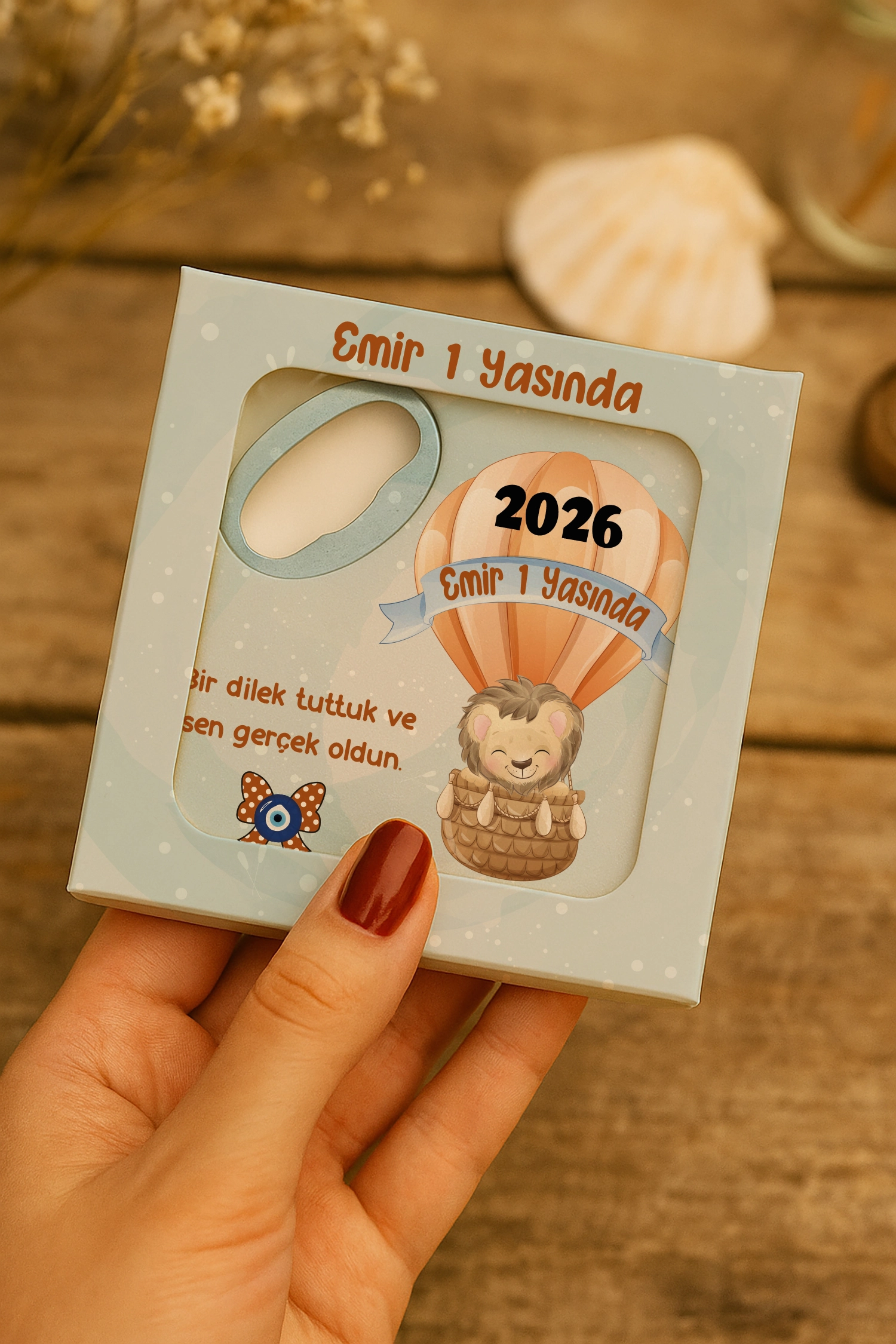Aslan Temalı Kutulu Kare Açacak Magnet