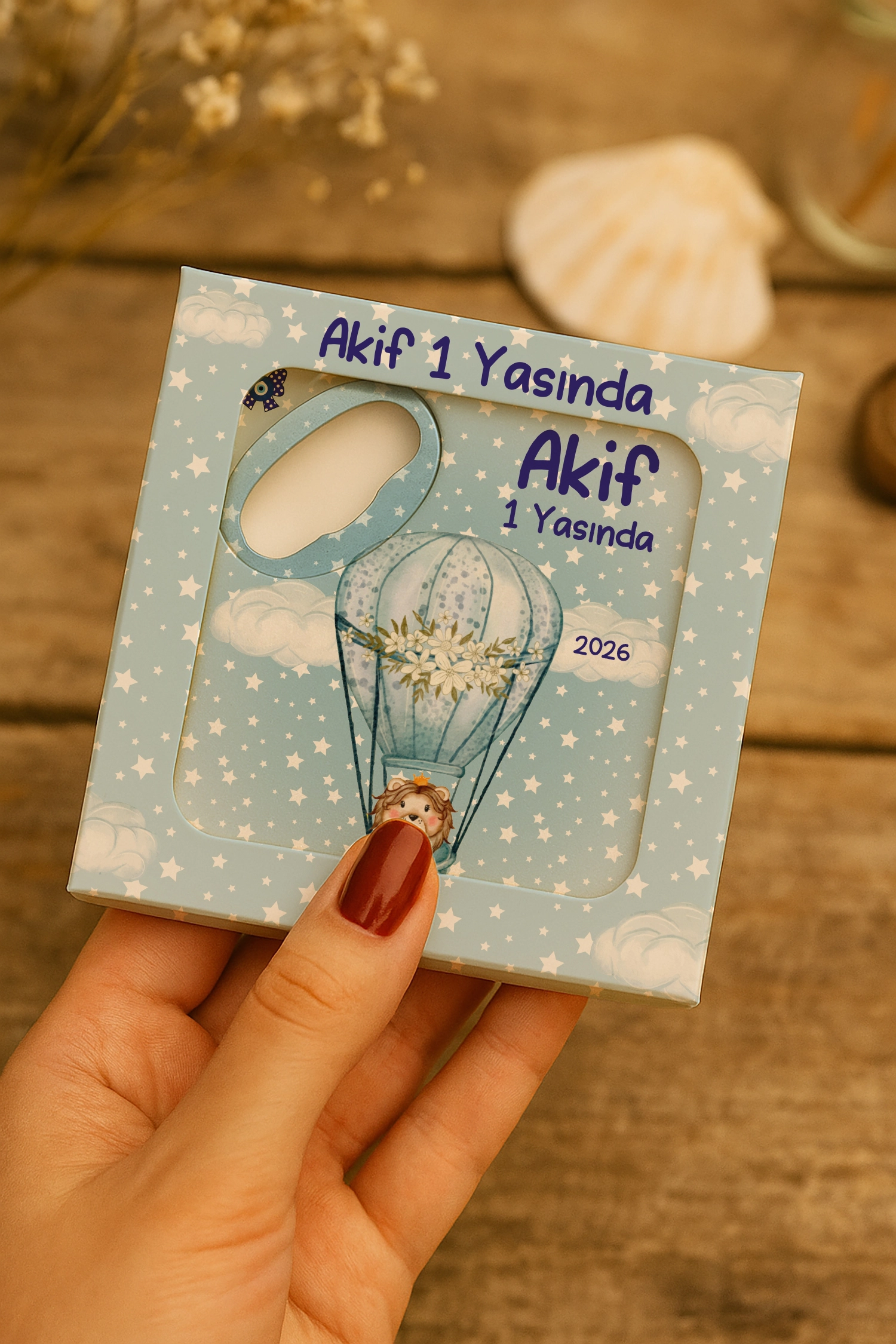 Aslan Temalı Kutulu Kare Açacak Magnet
