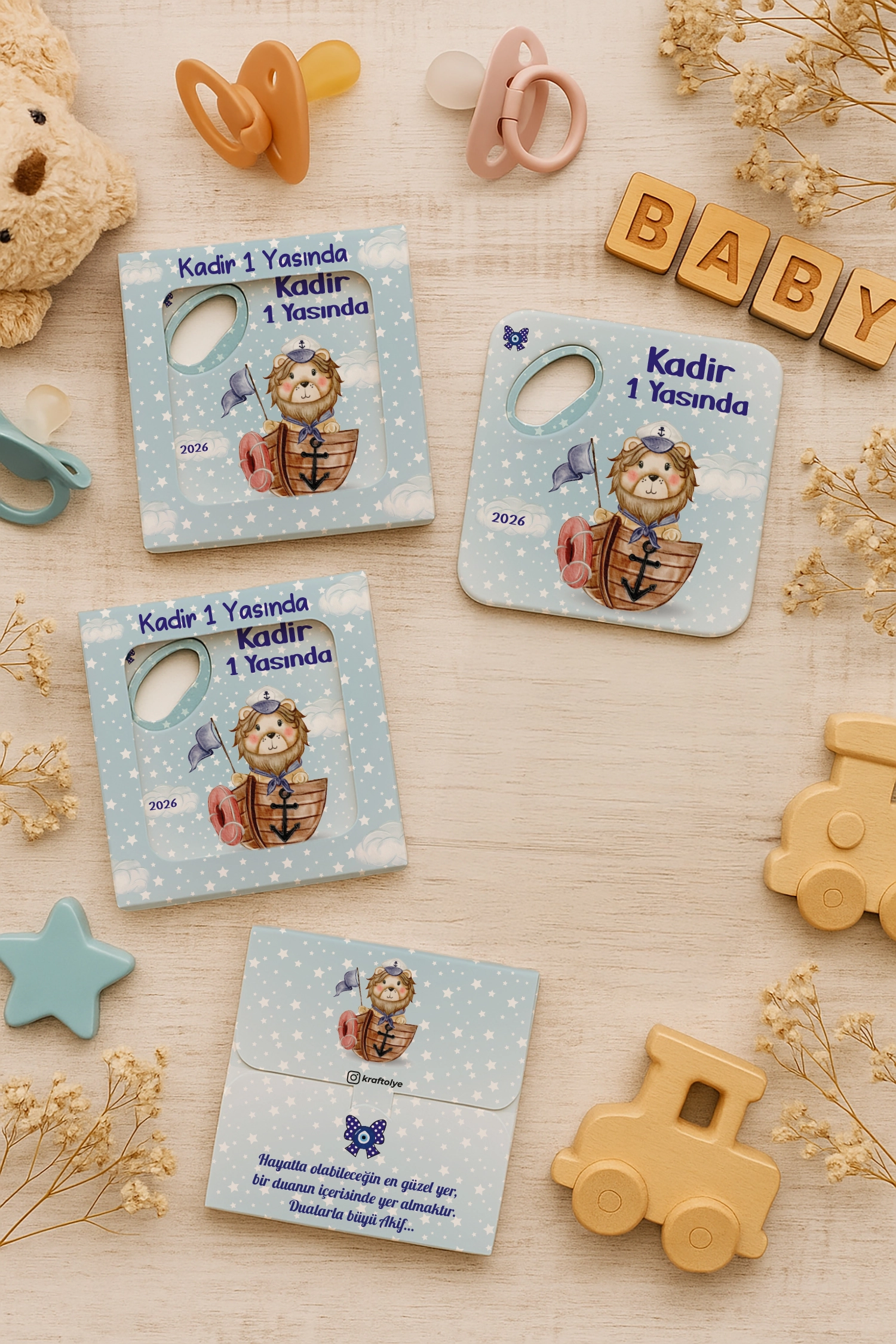 Aslan Temalı Kutulu Kare Açacak Magnet