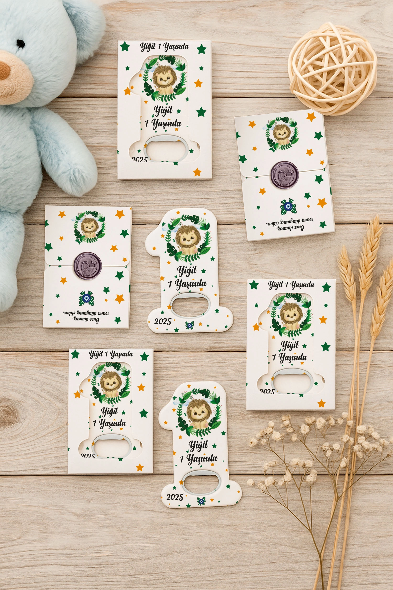 Aslan Temalı Mühürlü 1 Yaş Açacak Magnet