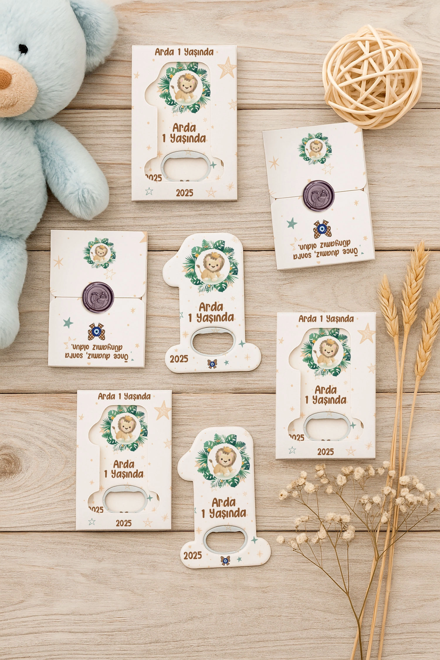 Aslan Temalı Mühürlü 1 Yaş Açacak Magnet