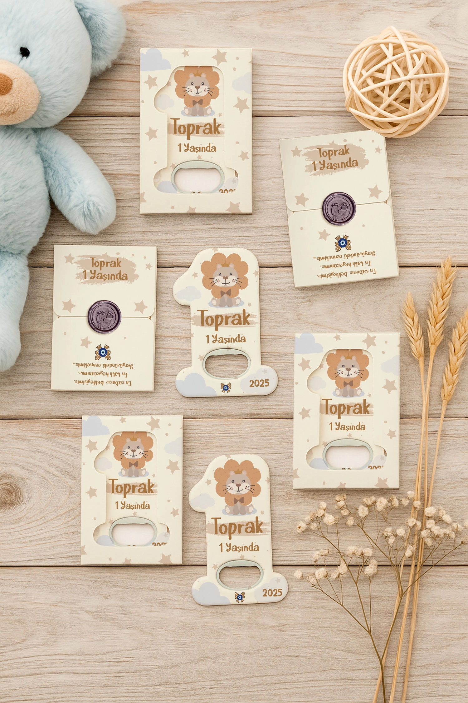 Aslan Temalı Mühürlü 1 Yaş Açacak Magnet