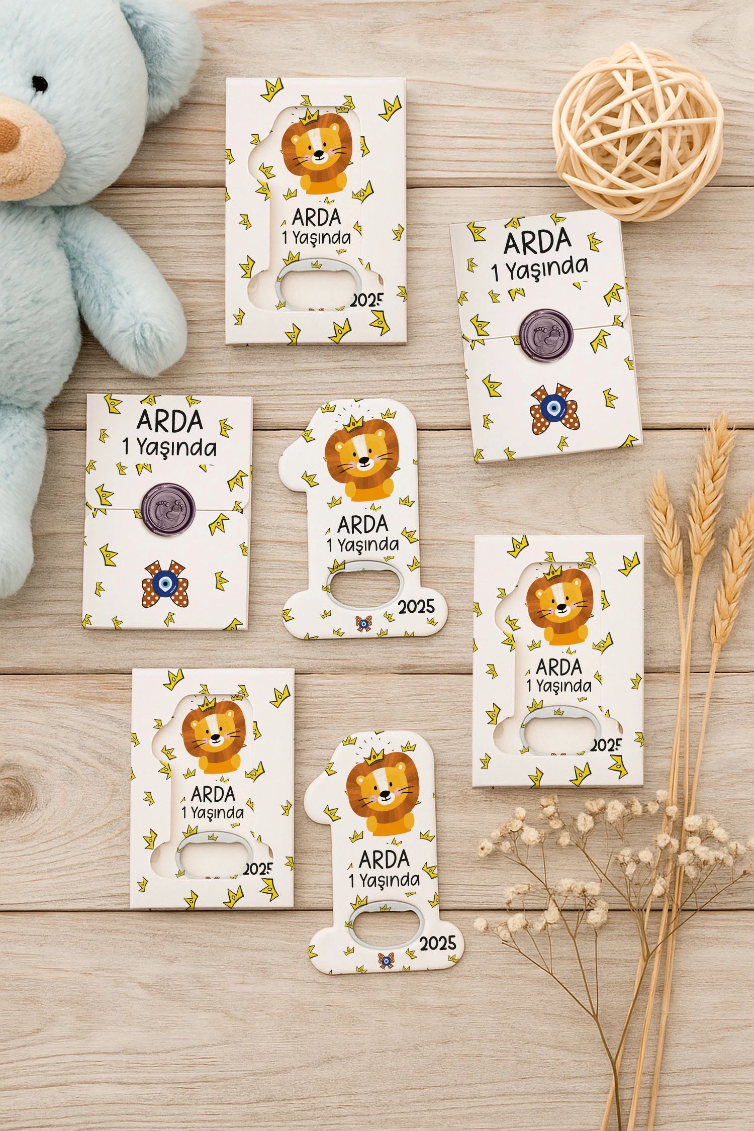 Aslan Temalı Mühürlü 1 Yaş Açacak Magnet