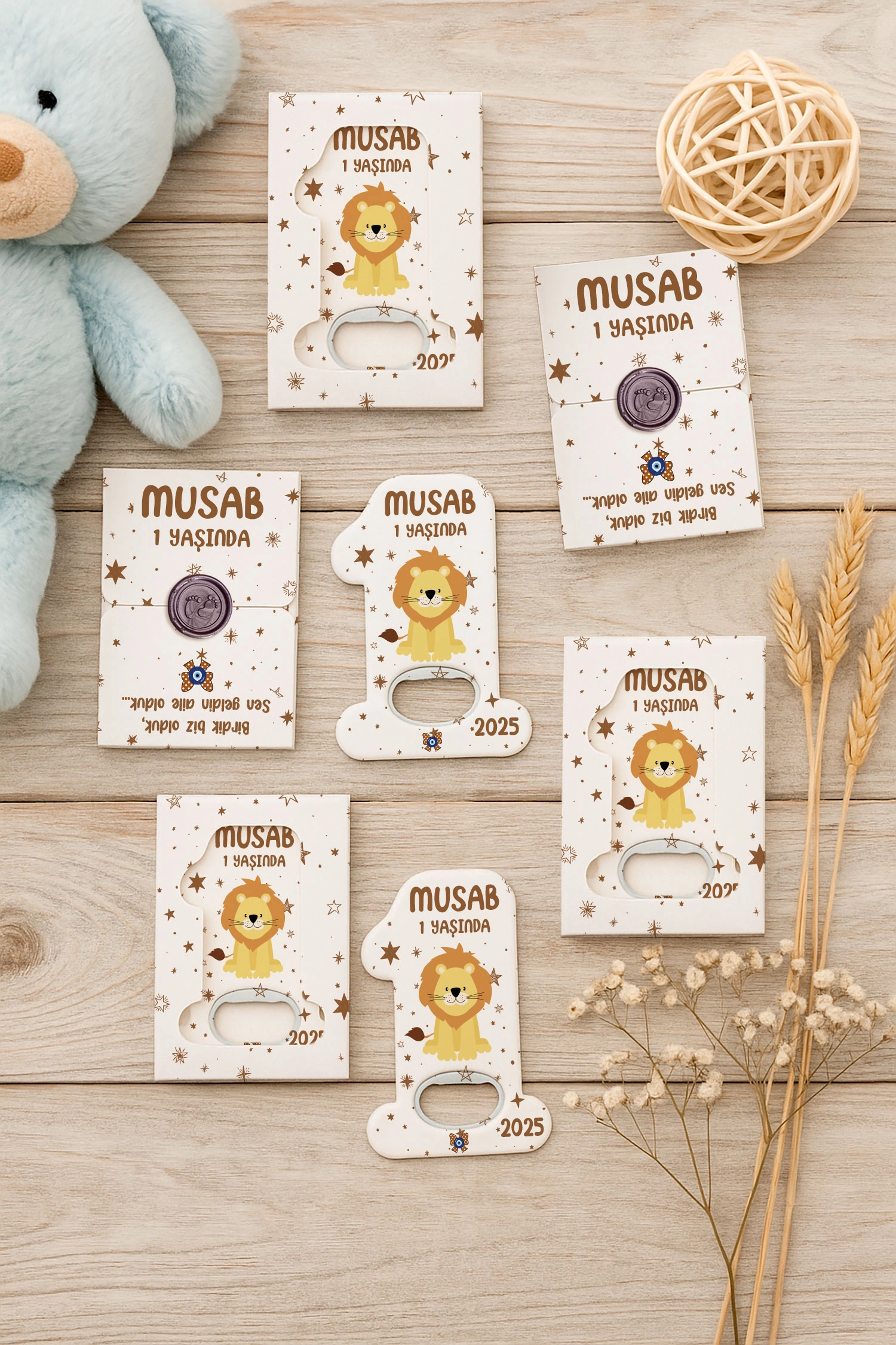 Aslan Temalı Mühürlü 1 Yaş Açacak Magnet