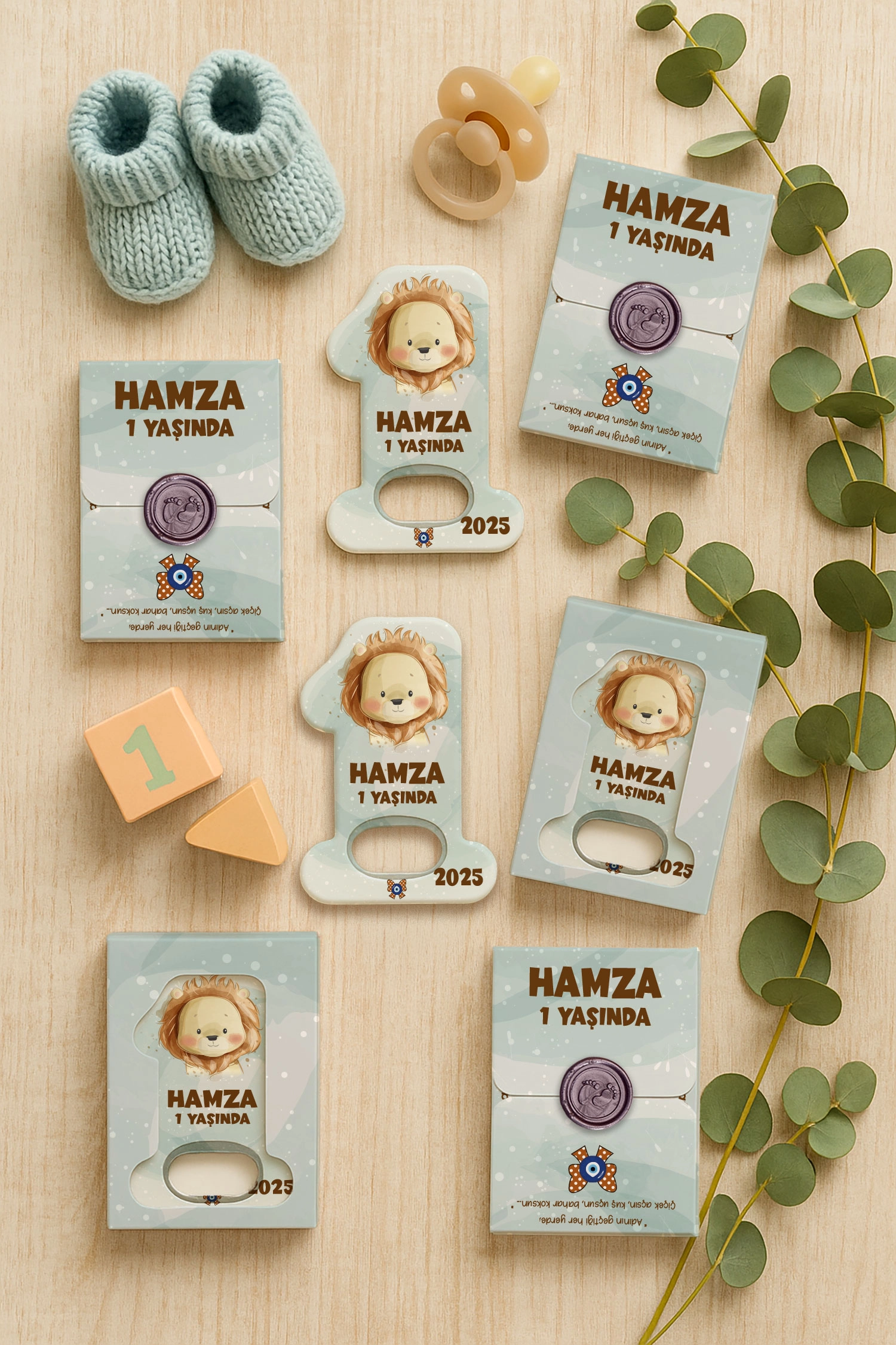 Aslan Temalı Mühürlü 1 Yaş Açacak Magnet
