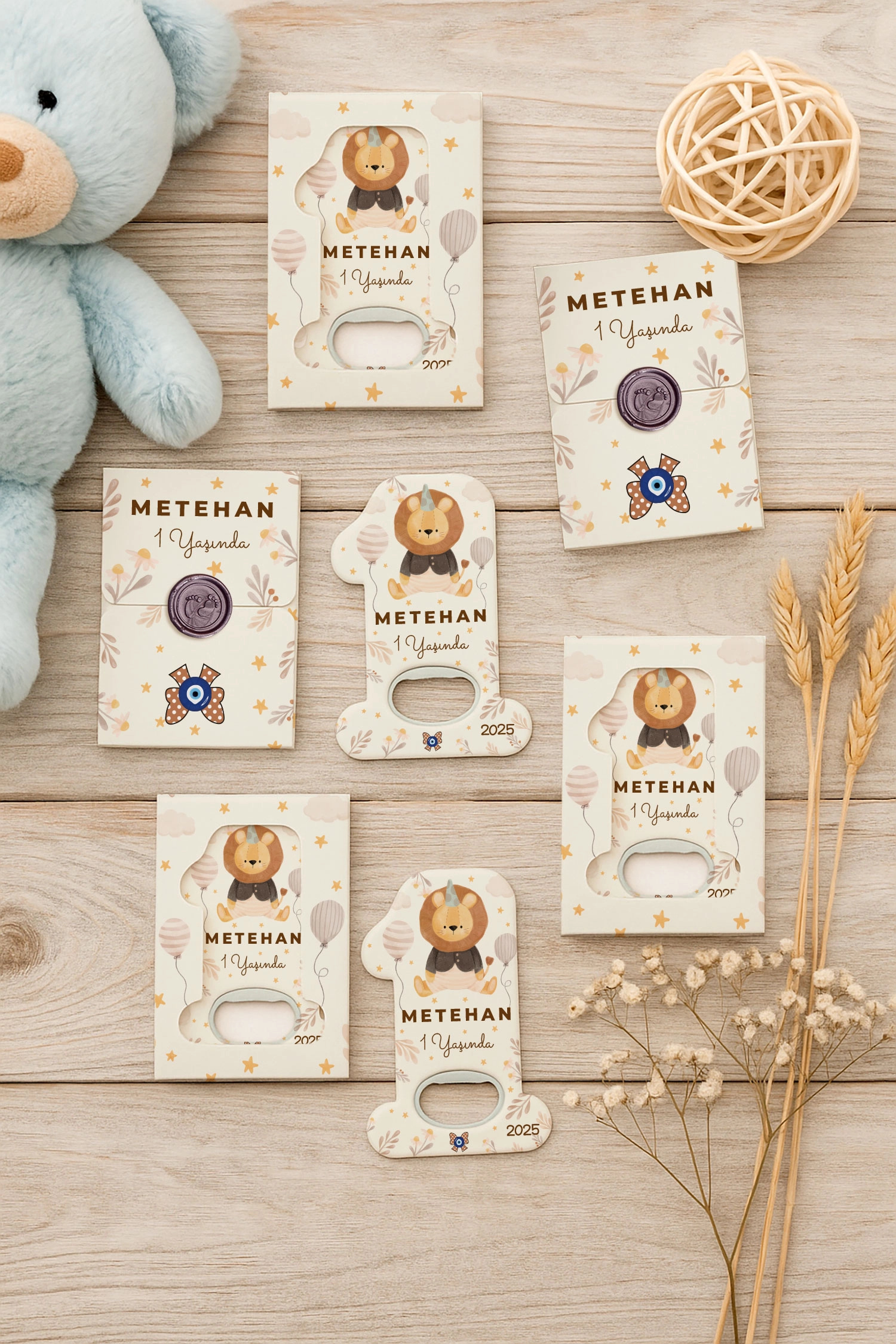 Aslan Temalı Mühürlü 1 Yaş Açacak Magnet