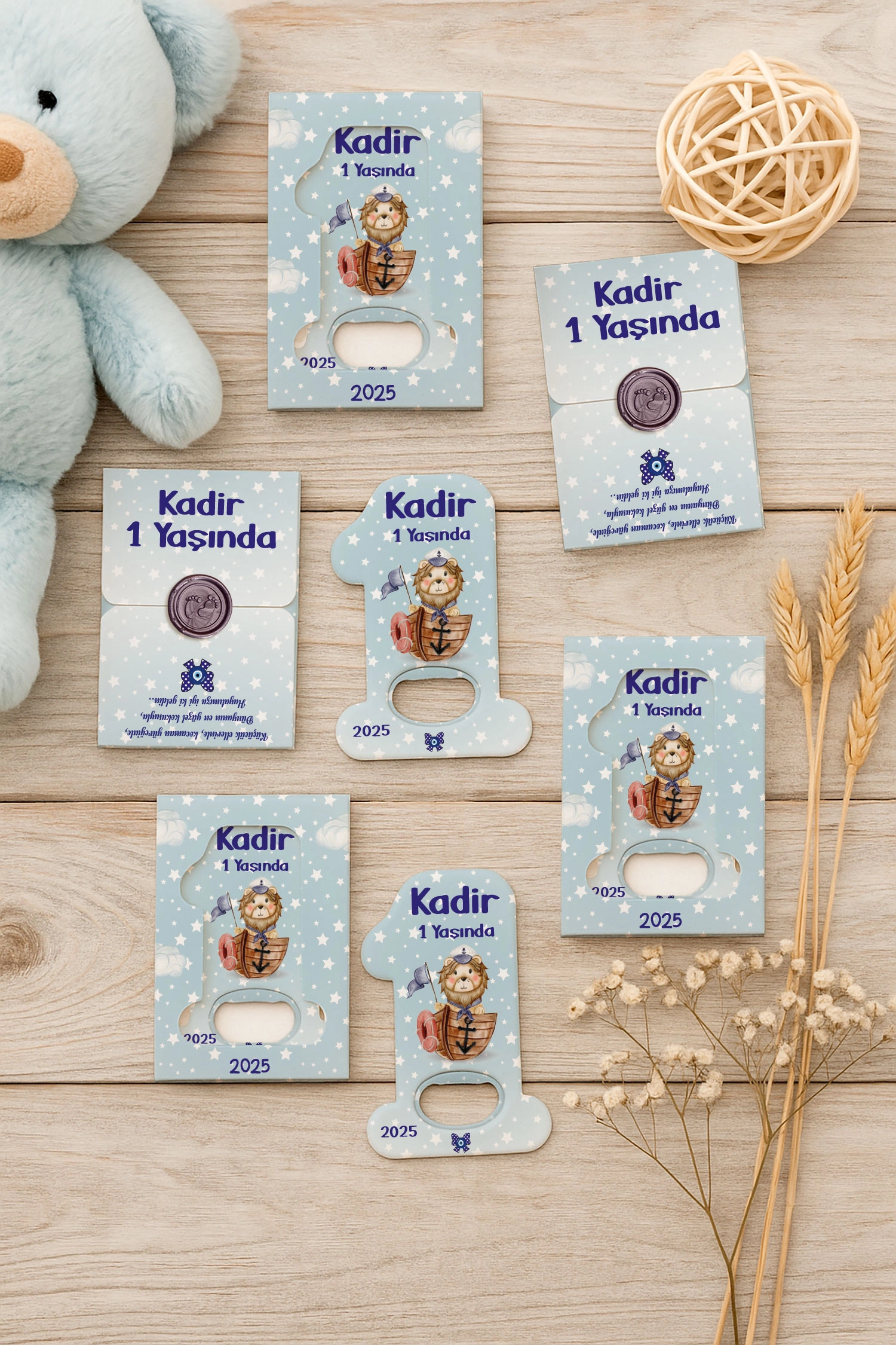 Aslan Temalı Mühürlü 1 Yaş Açacak Magnet